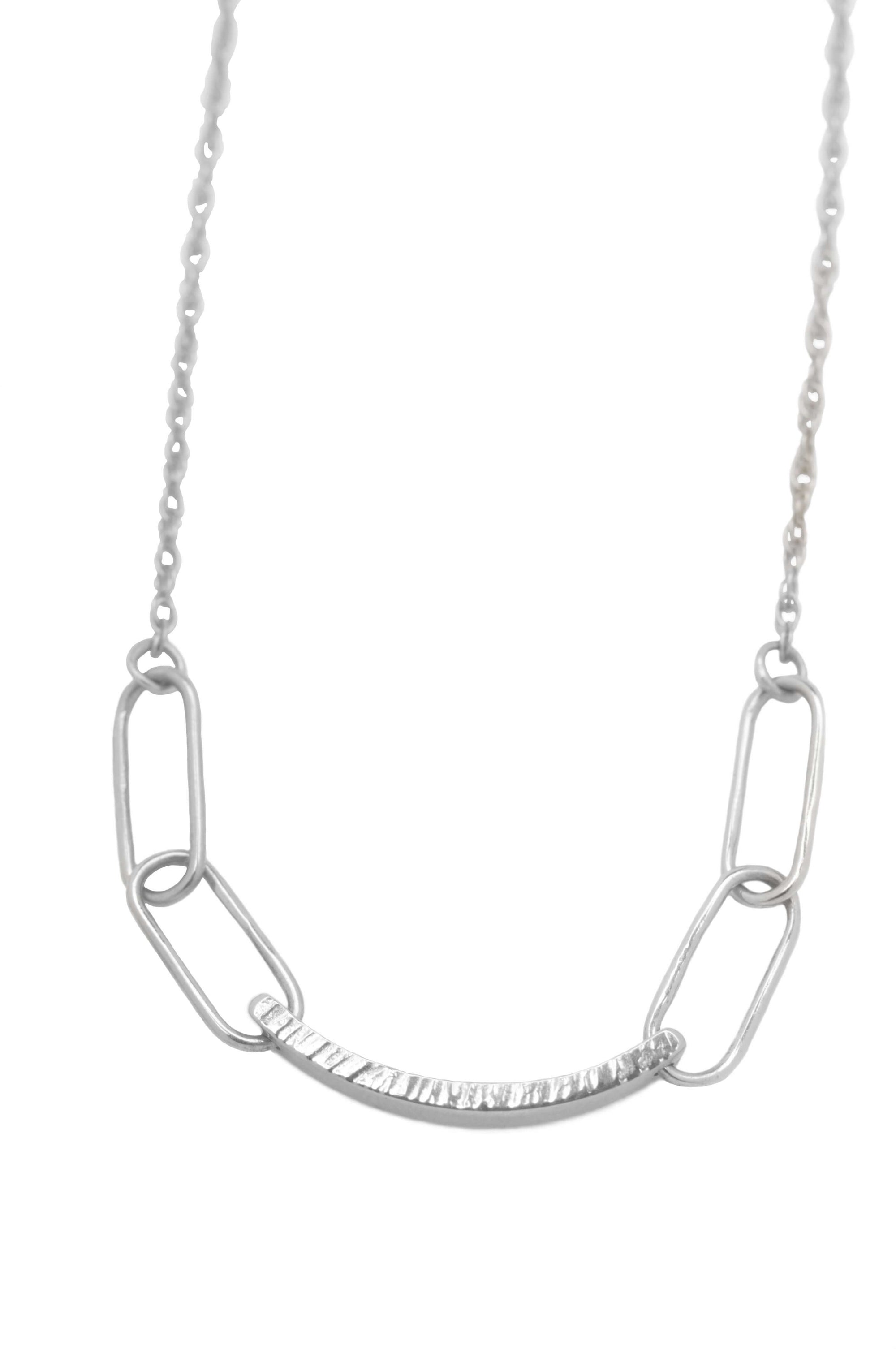 A sterling silver large link necklace