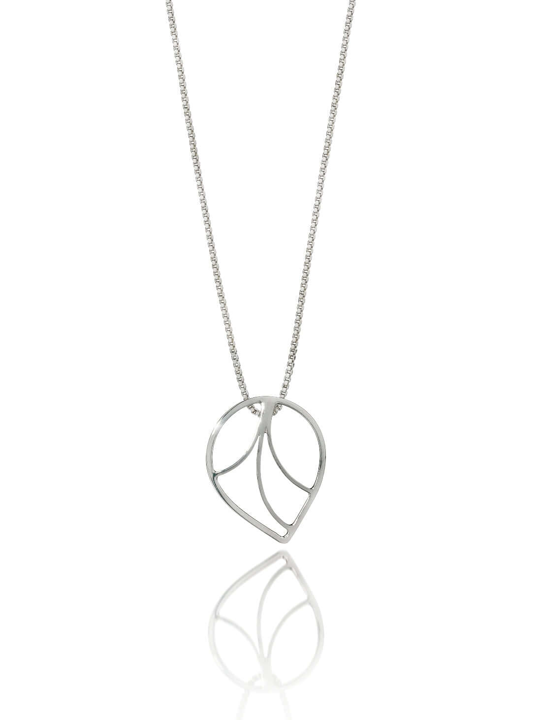 a handmade sterling silver seed pod necklace on a silver chain