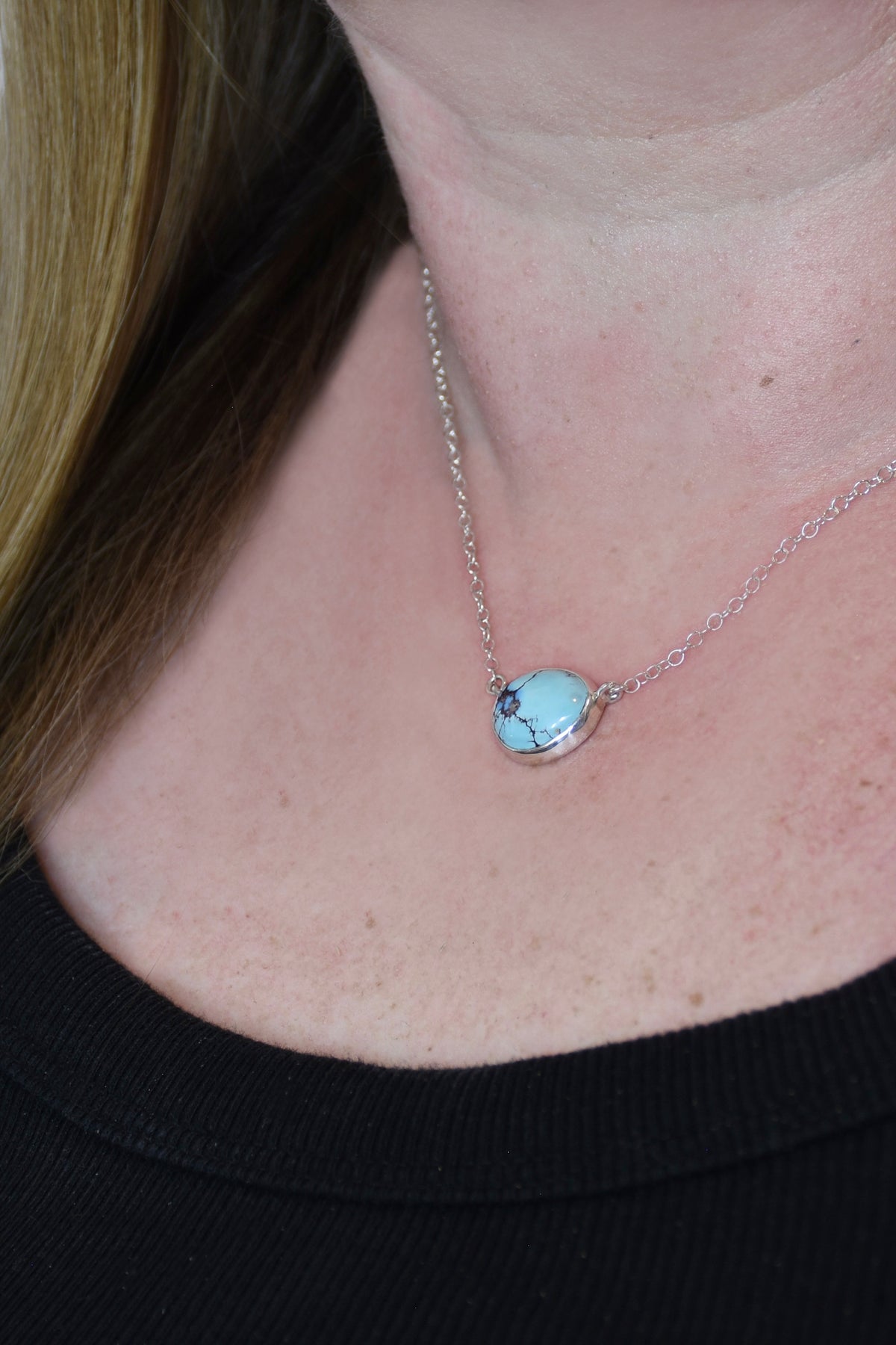 Oval Lavender Turquoise in Sterling Silver