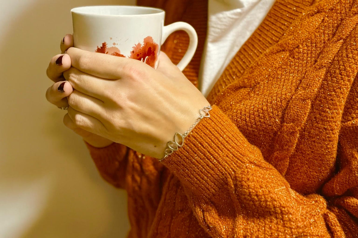 Falling Leaves Station Bracelet in Sterling Silver