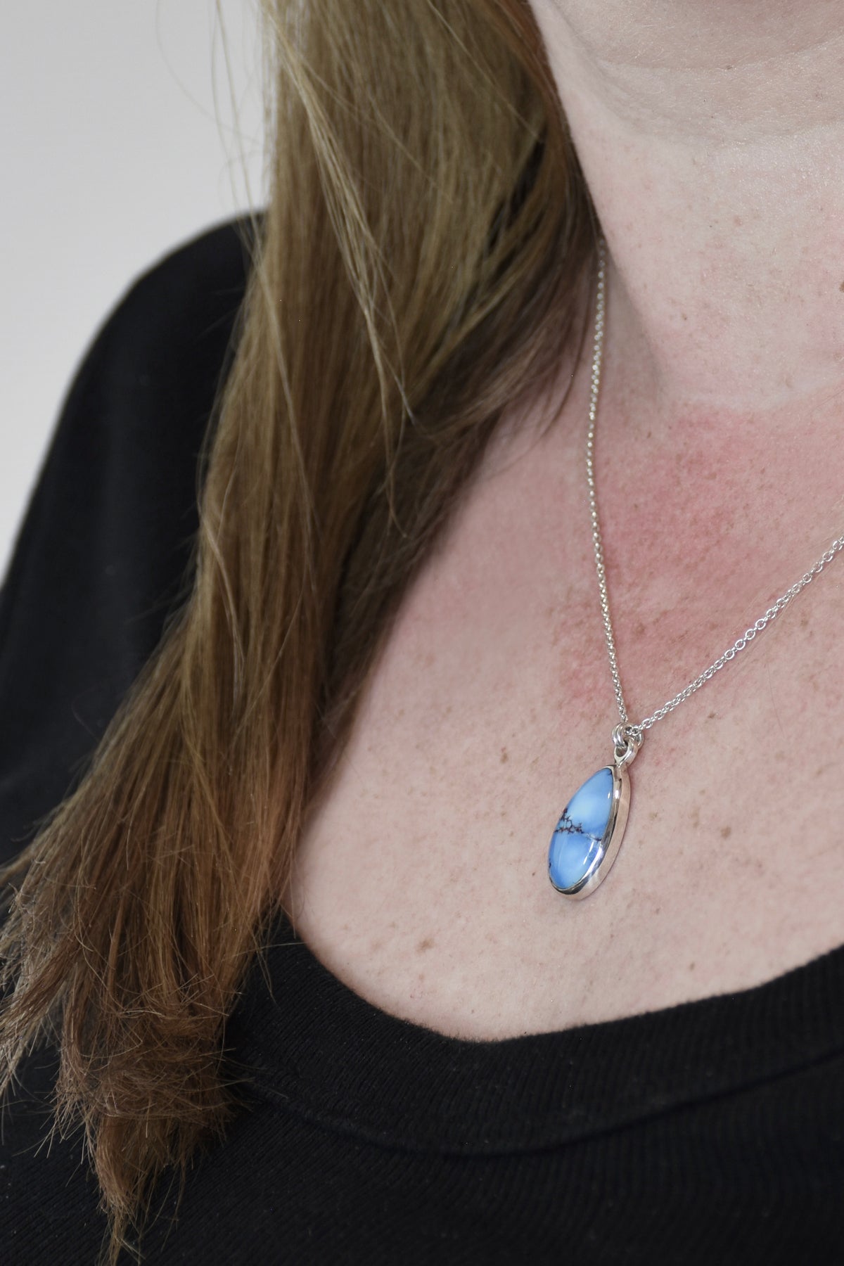 Lavender Turquoise Pendant in Sterling Silver