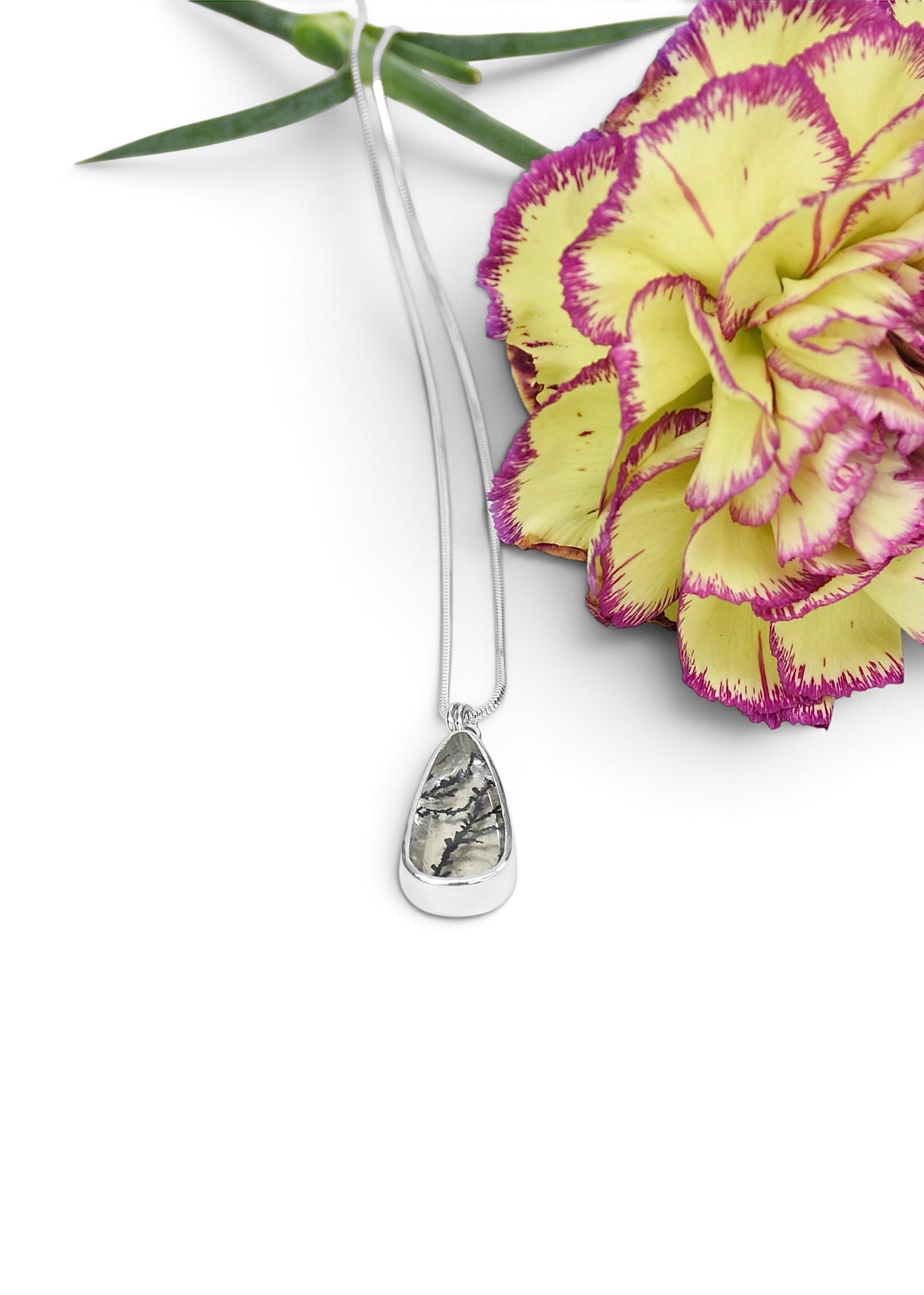 Dendritic Quartz Pendant in Sterling Silver