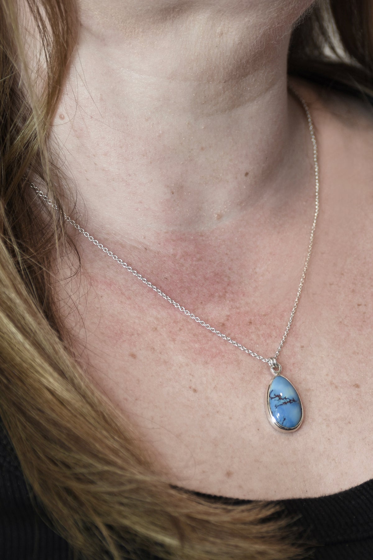 Lavender Turquoise Pendant in Sterling Silver