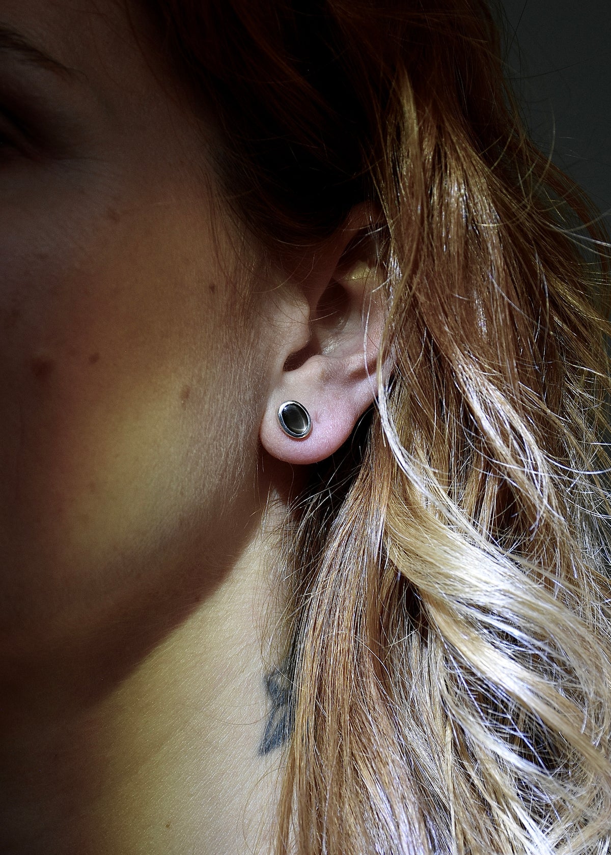 Black Star Sapphire Studs in Sterling Silver