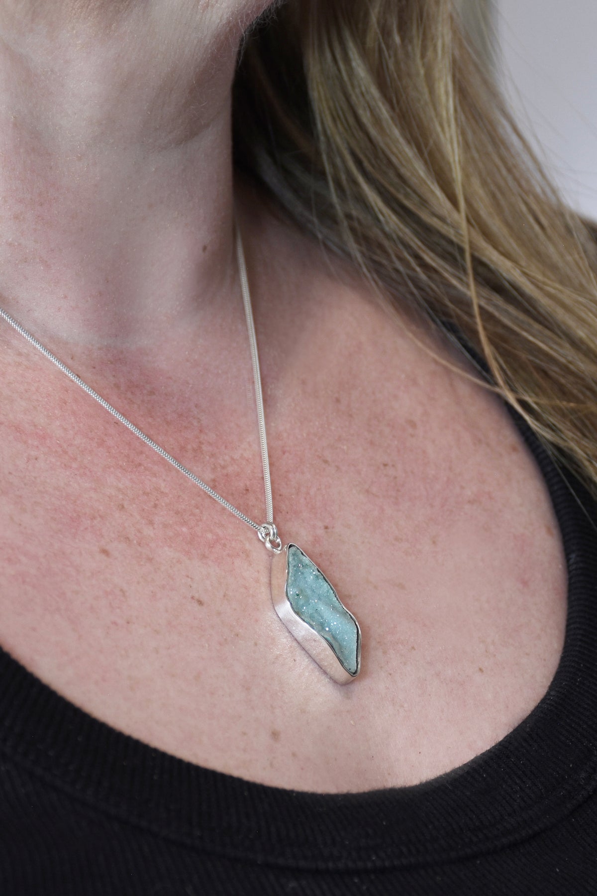 Druzy Chrysocolla Pendant