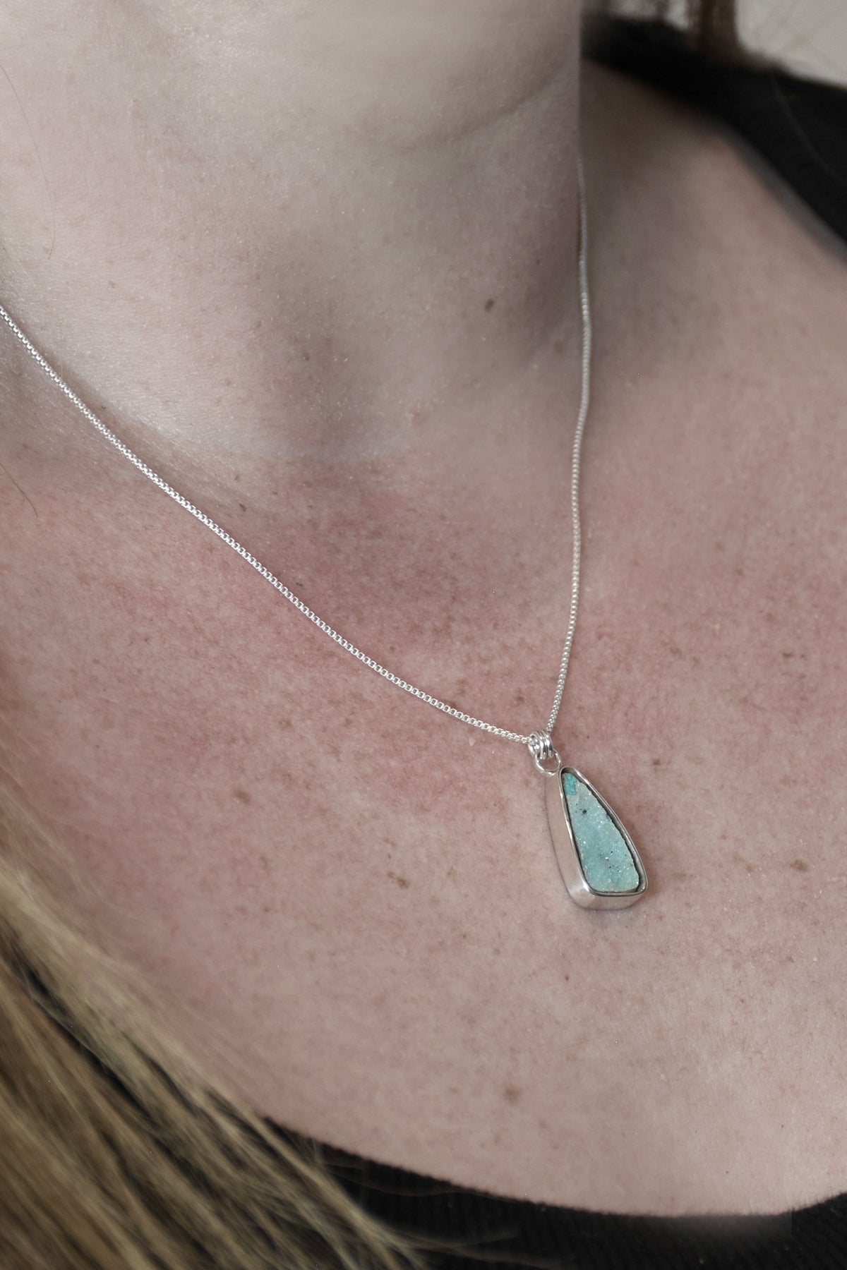 Druzy Chrysocolla Mini Pendant