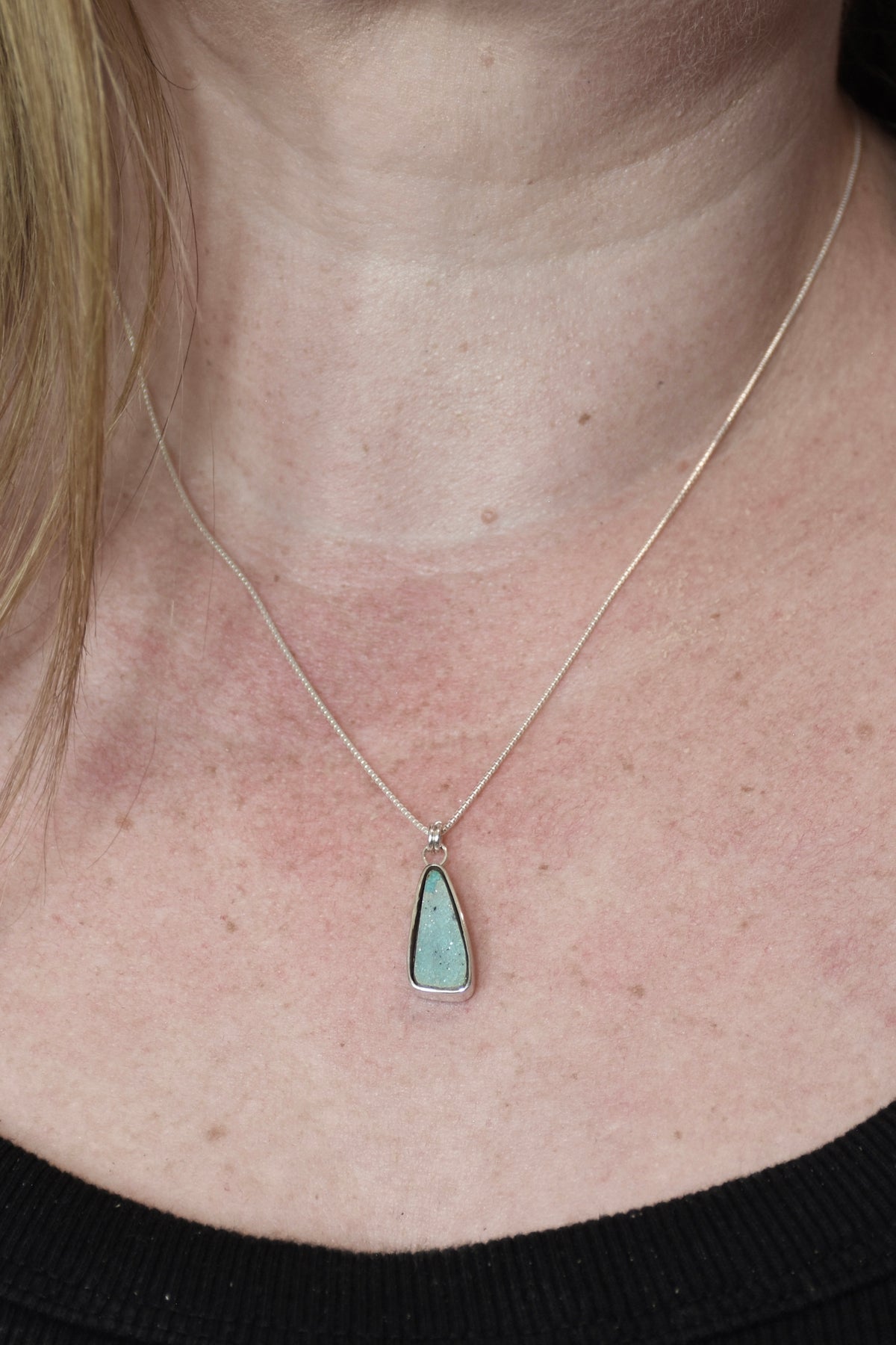 Druzy Chrysocolla Mini Pendant