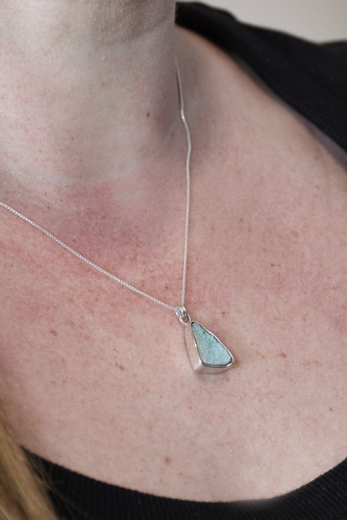 Druzy Chrysocolla Mini Pendant