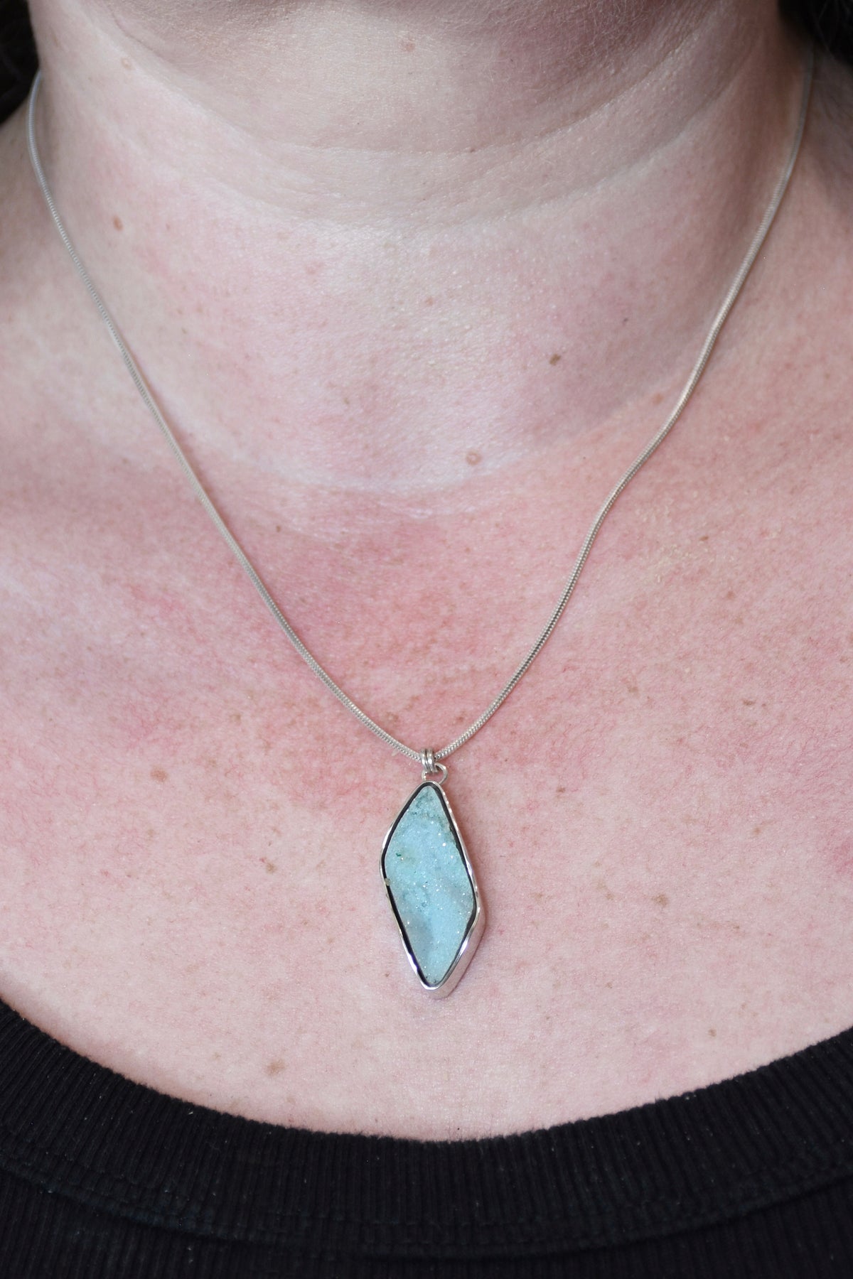 Druzy Chrysocolla Pendant