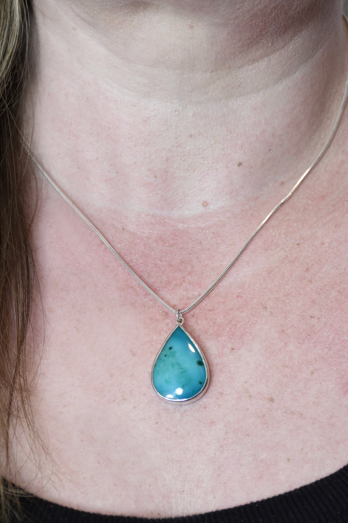 Opalised Wood Pendant in Sterling Silver