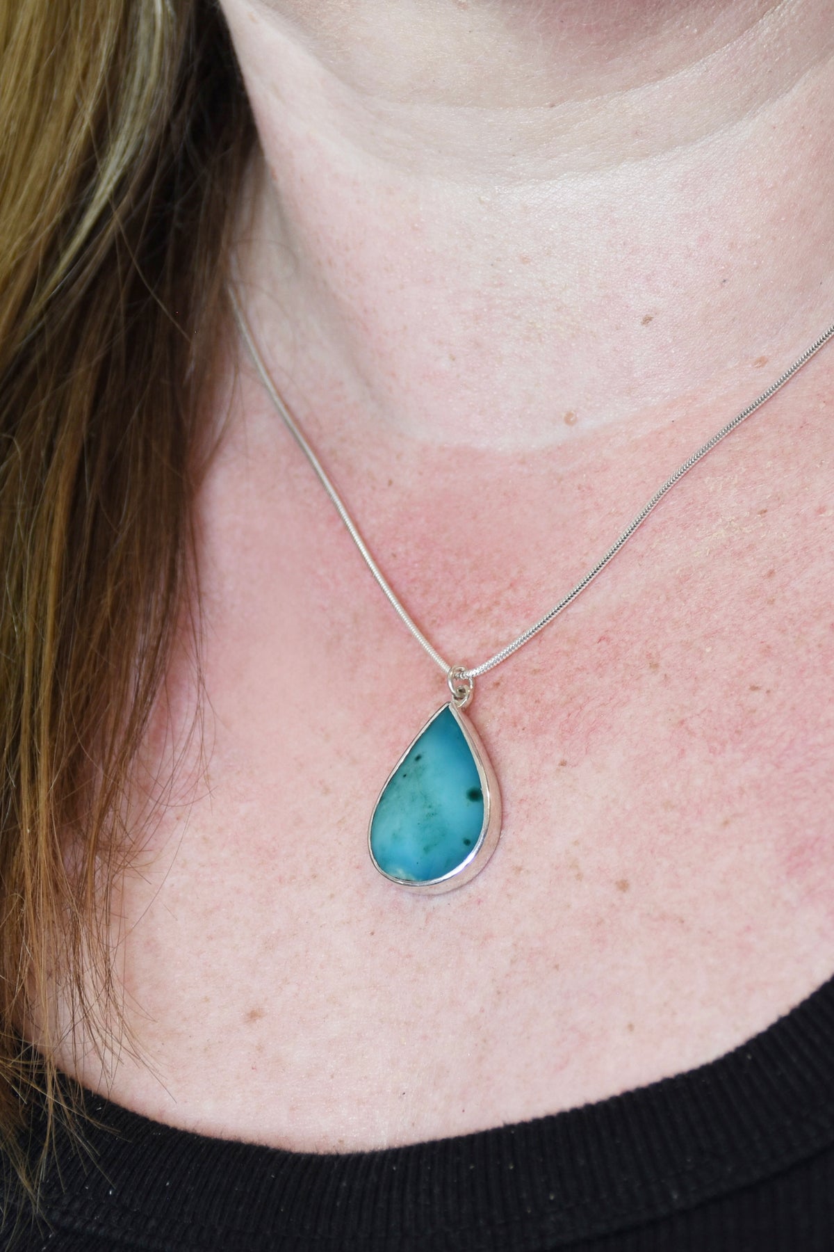 Opalised Wood Pendant in Sterling Silver
