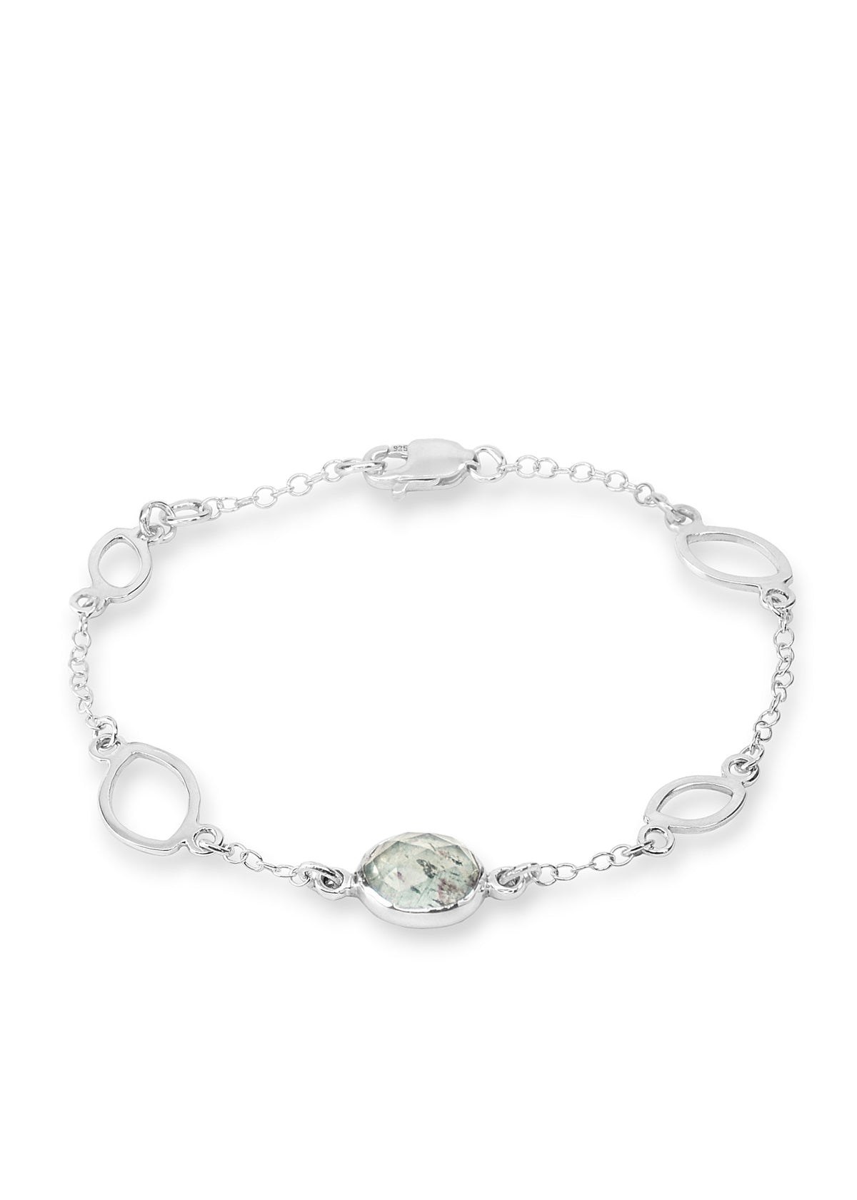 Moss Aquamarine Station Bracelet in Sterling Silver