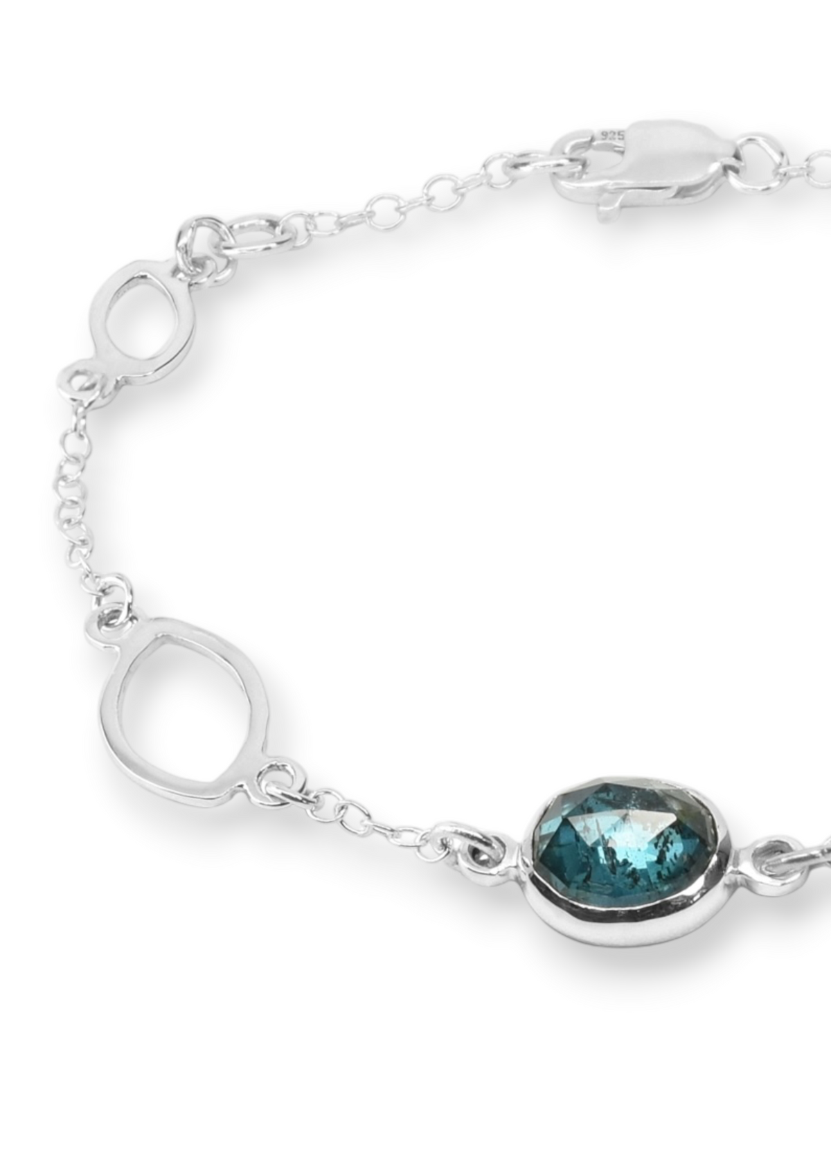 Moss Kyanite Station Bracelet in Sterling Silver