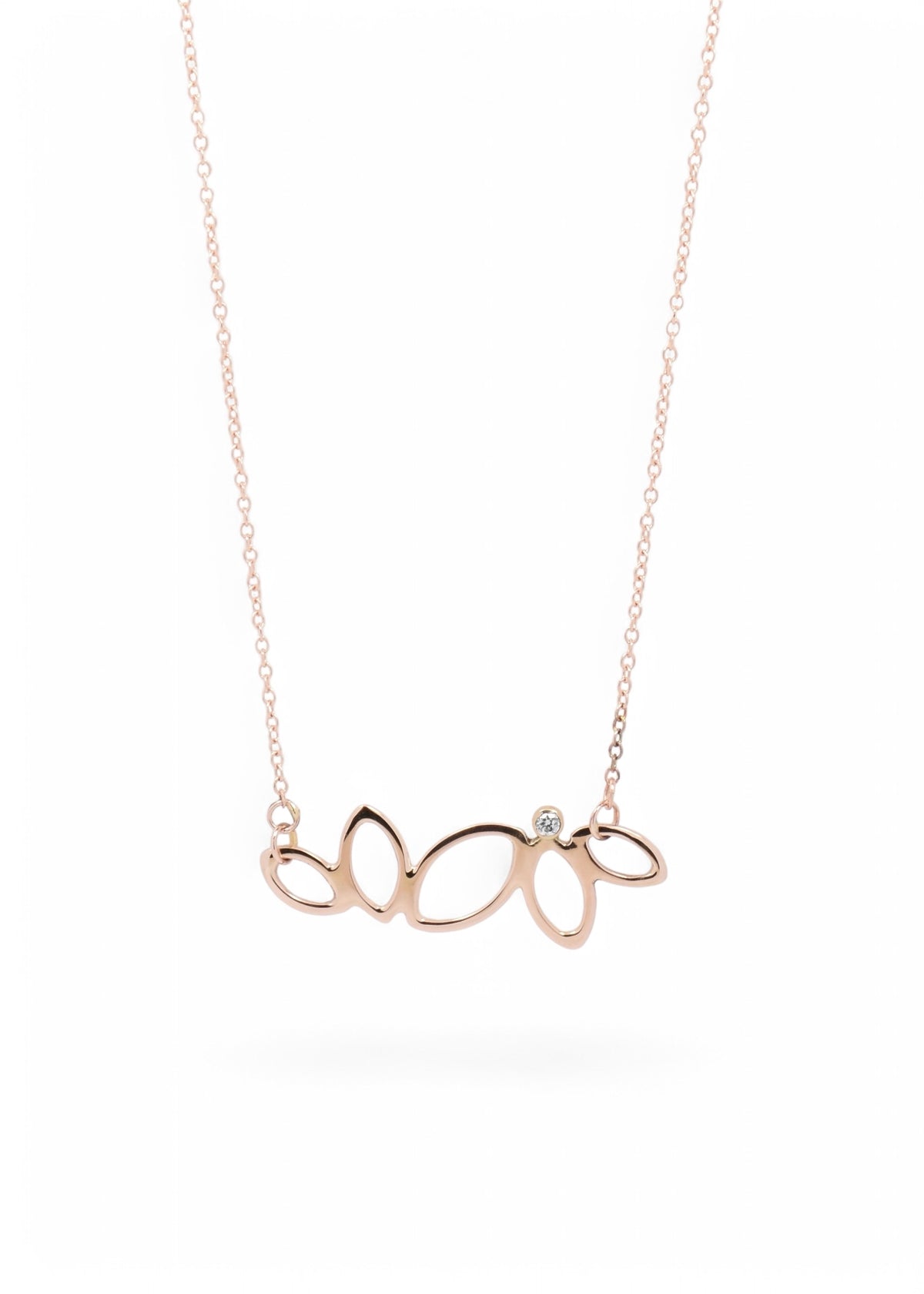 Falling Leaves Necklace with 2.3mm Diamond