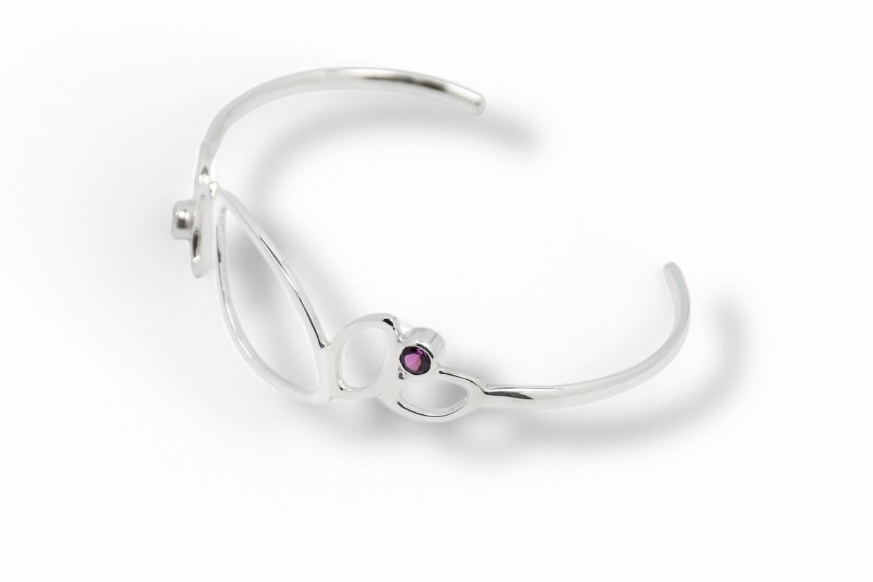 Falling Leaves Cuff with Rhodolite Garnet