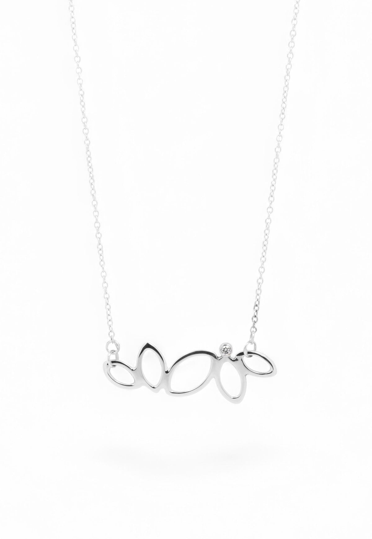 Falling Leaves Necklace with 2.3mm Diamond