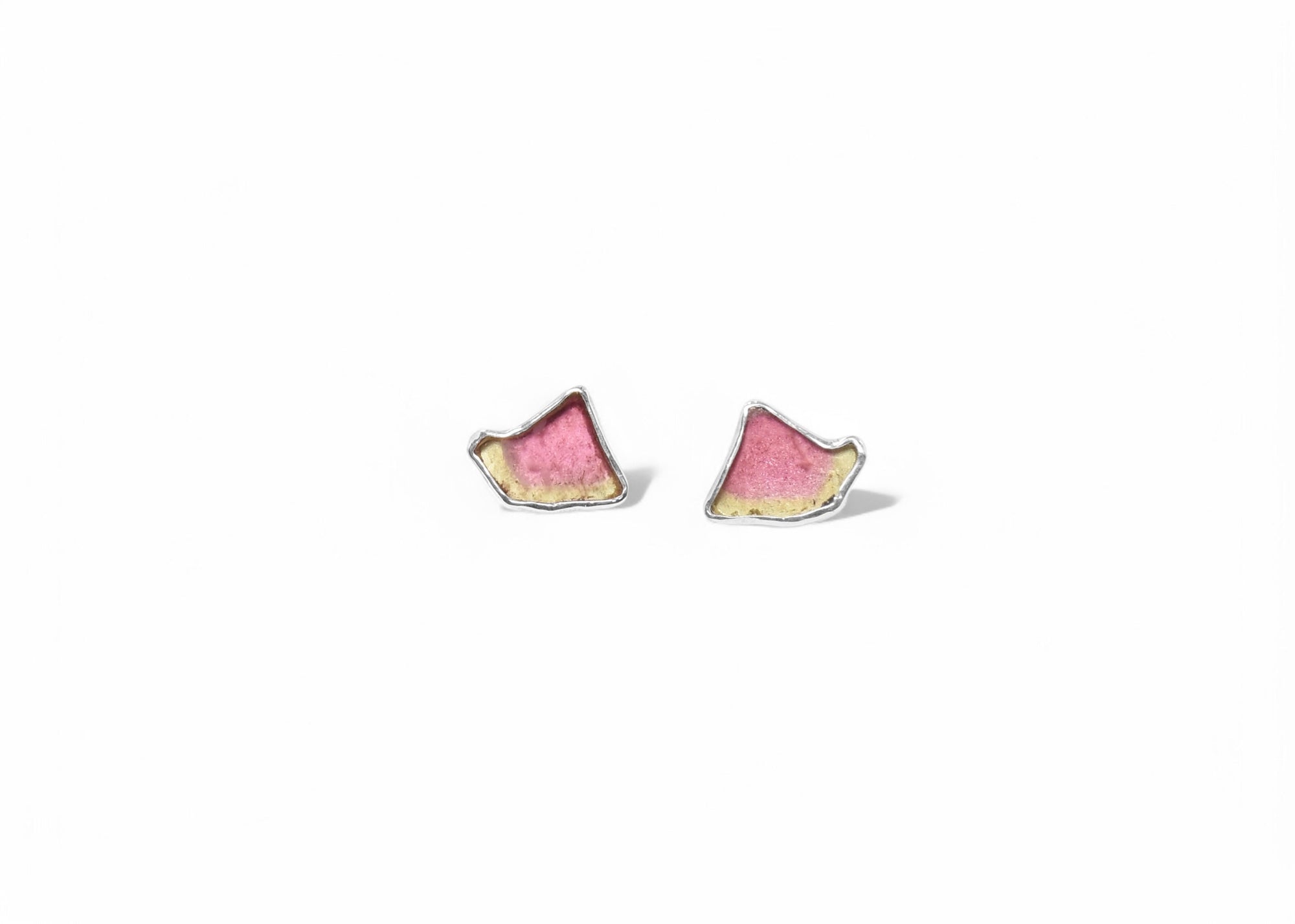 Watermelon Tourmaline Studs