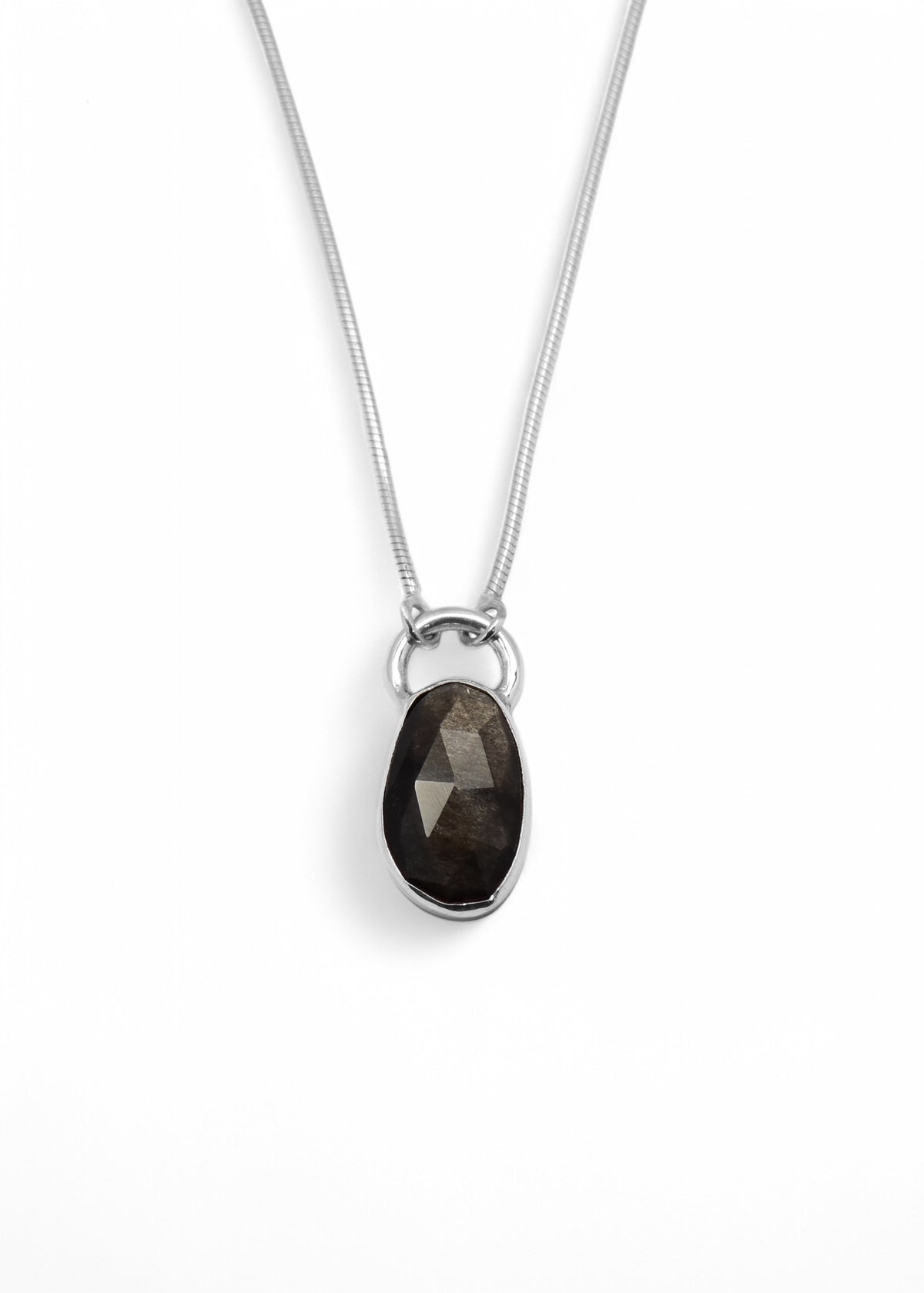 Silver Sheen Obsidian Pendant
