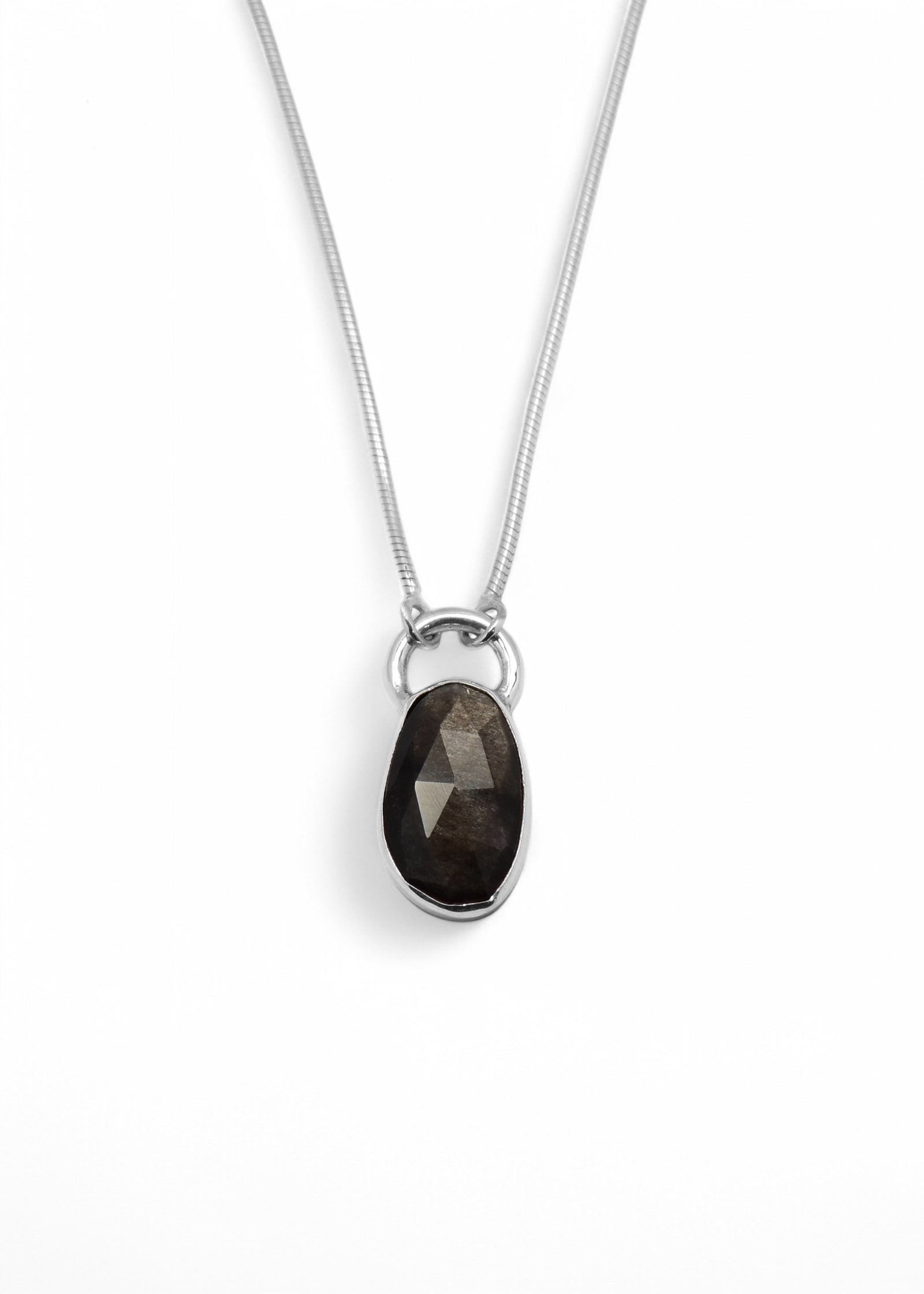 Silver Sheen Obsidian Pendant