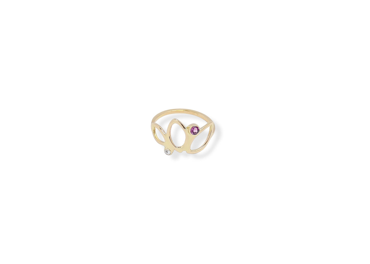 Falling Leaves Ring in 14k Gold