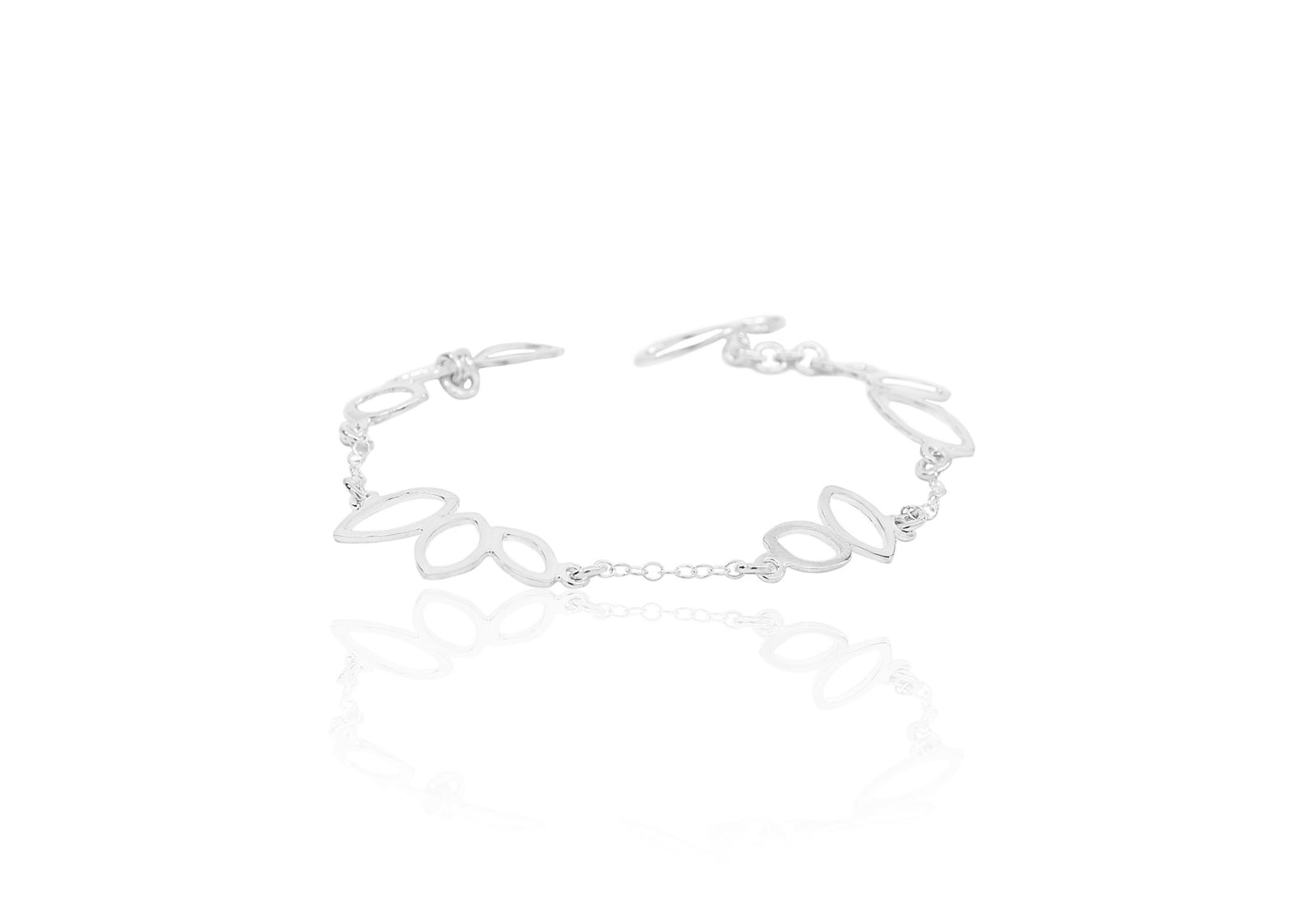 Falling Leaves Station Bracelet in Sterling Silver