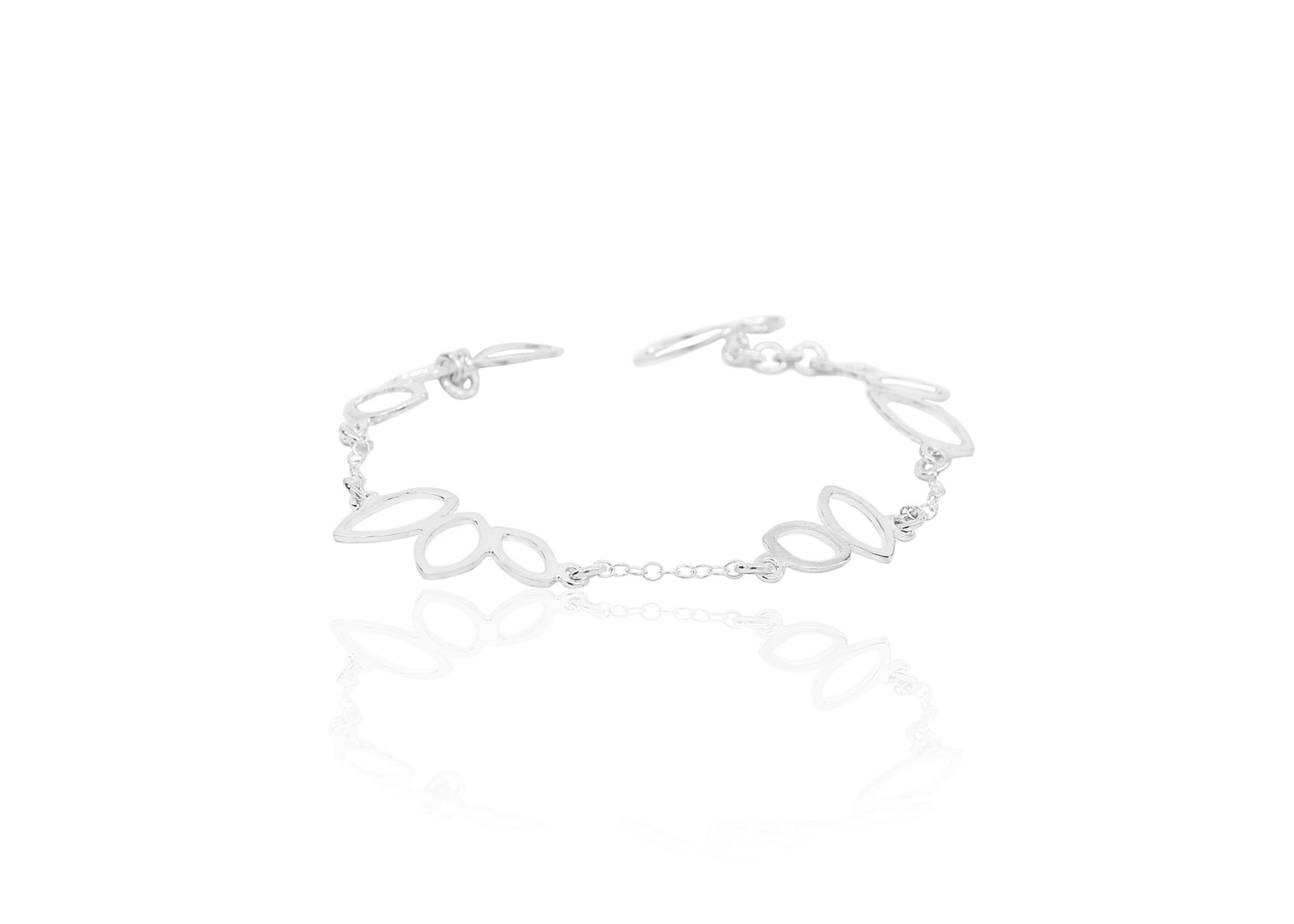 Falling Leaves Station Bracelet in Sterling Silver