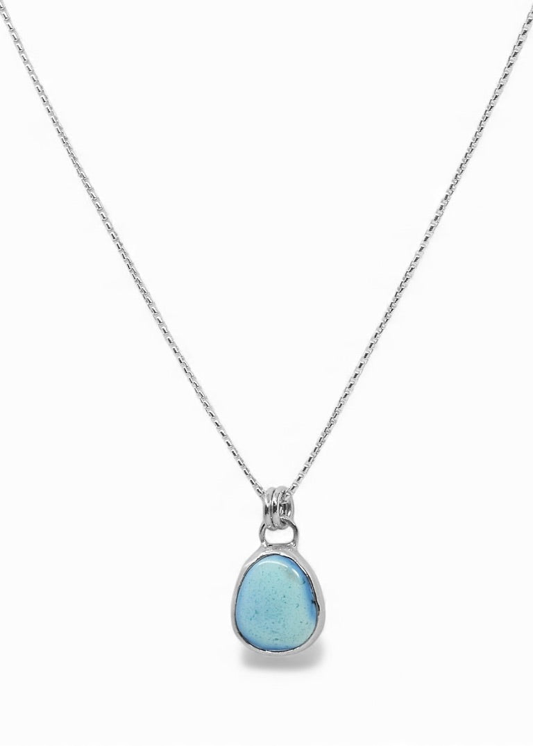 Oval Lavender Turquoise Pendant in Sterling Silver