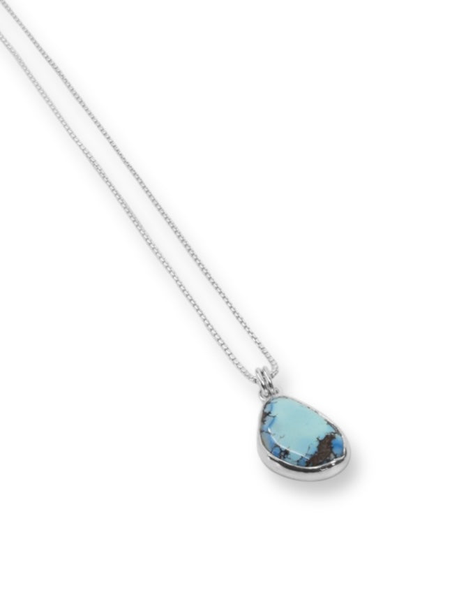 Pear Lavender Turquoise Pendant in Sterling Silver