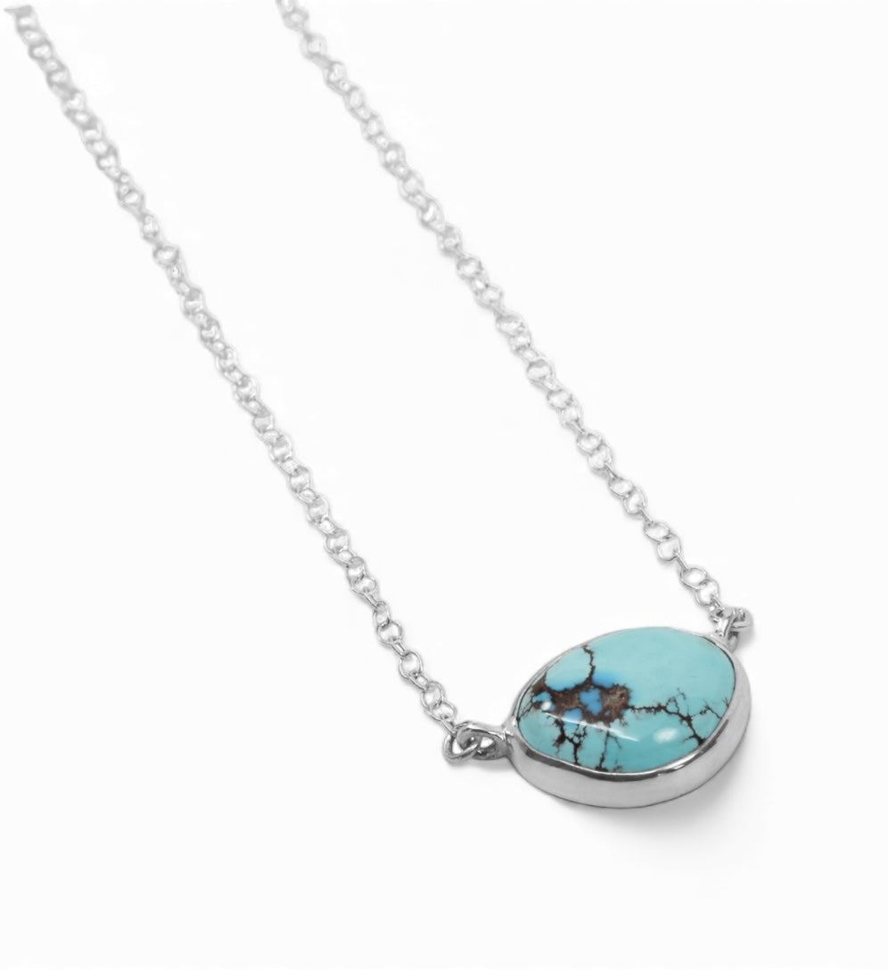 Oval Lavender Turquoise in Sterling Silver