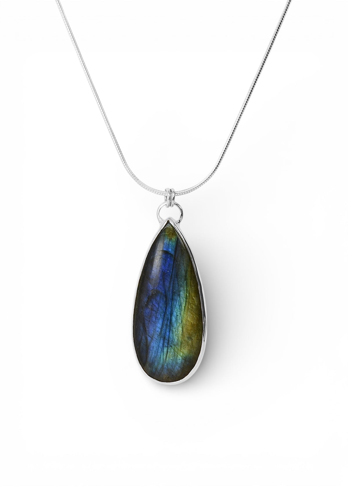 Pear Labradorite Pendant Set in Sterling Silver