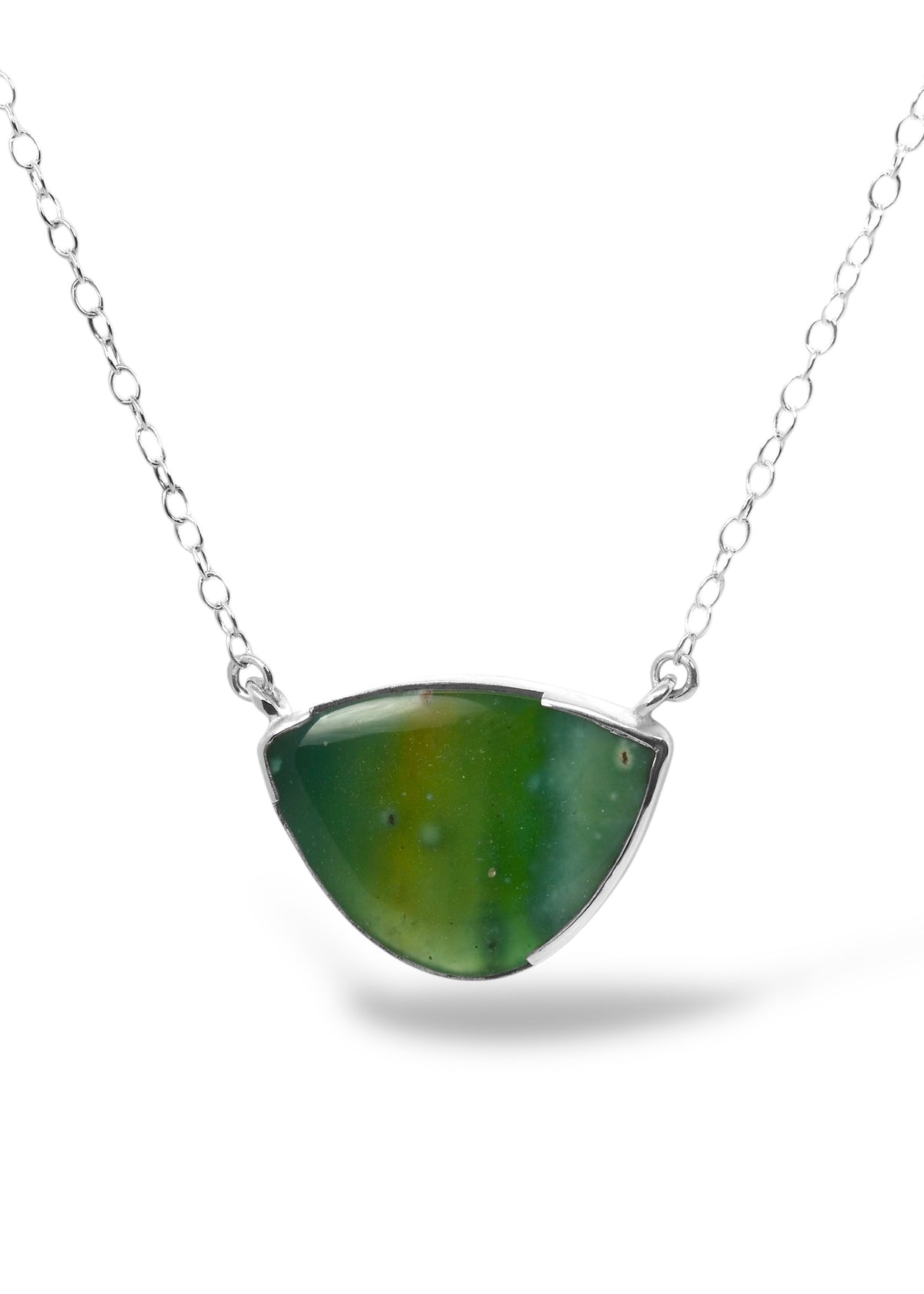 Opalised Wood Necklace in Sterling Silver