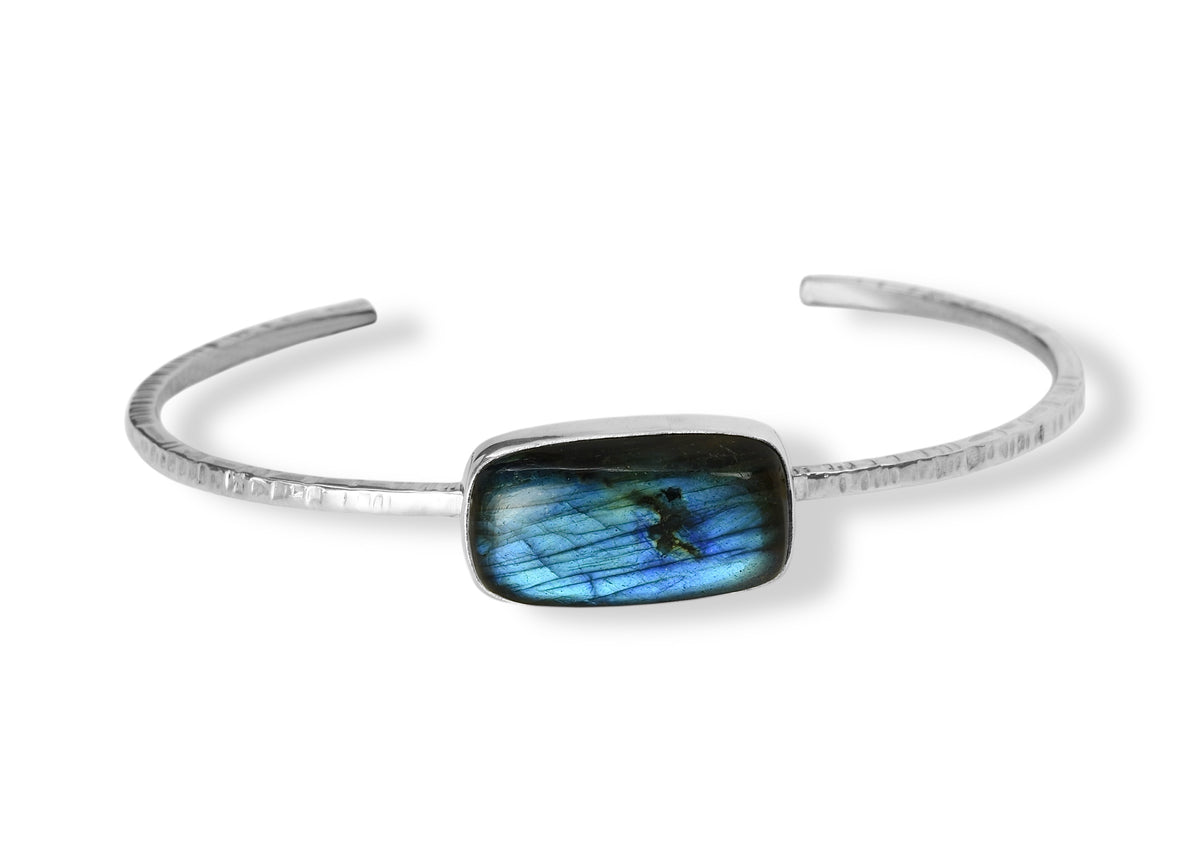 Labradorite Set in Sterling Silver Cuff