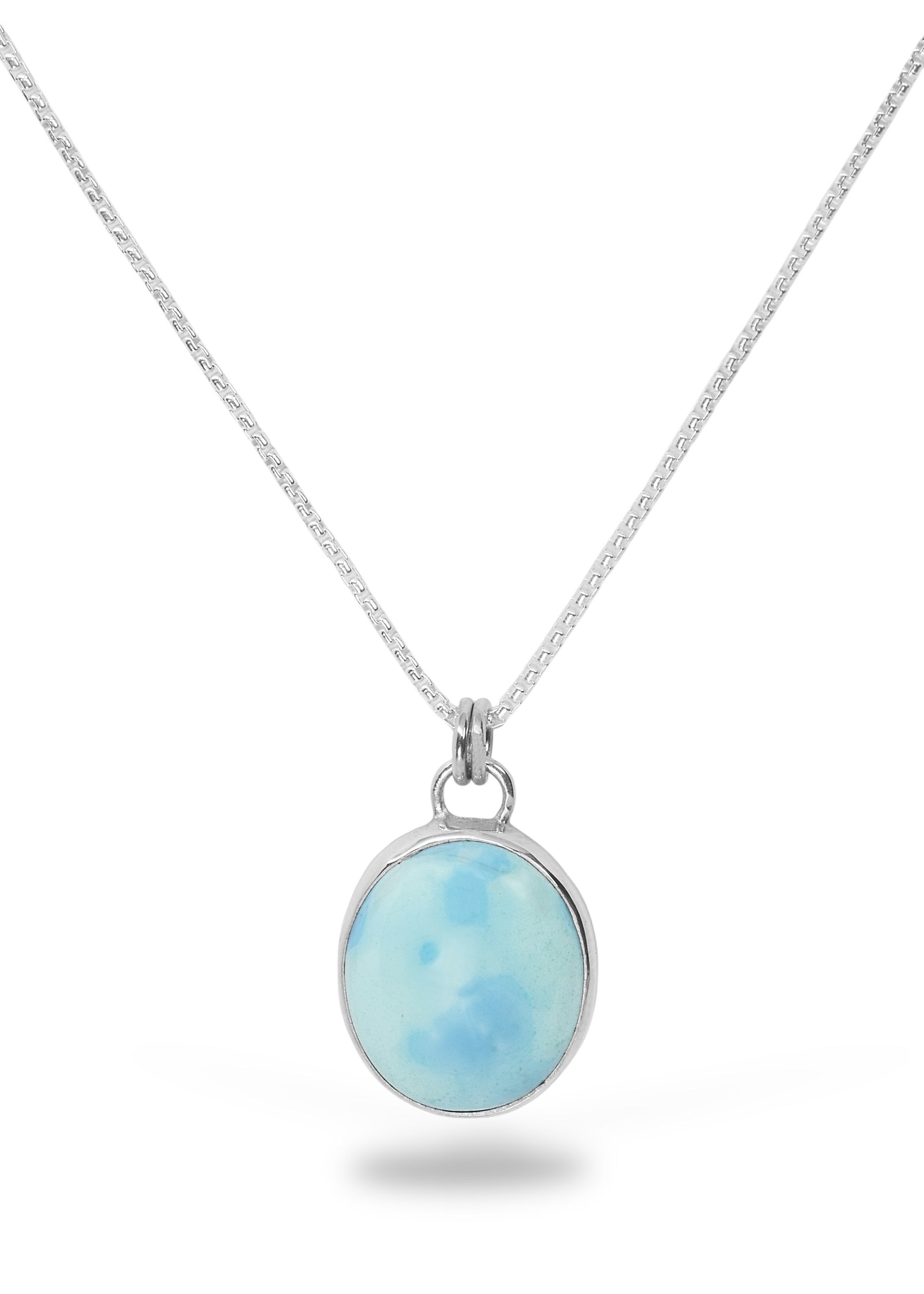 Oval lavender turquoise pendant set in sterling silver
