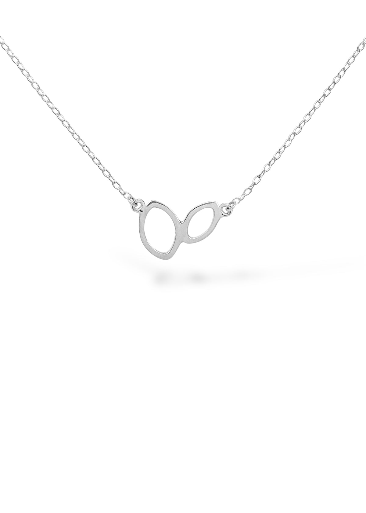 Falling Leaves Mini Link Necklace in Sterling Silver Or Silver &amp; 14k