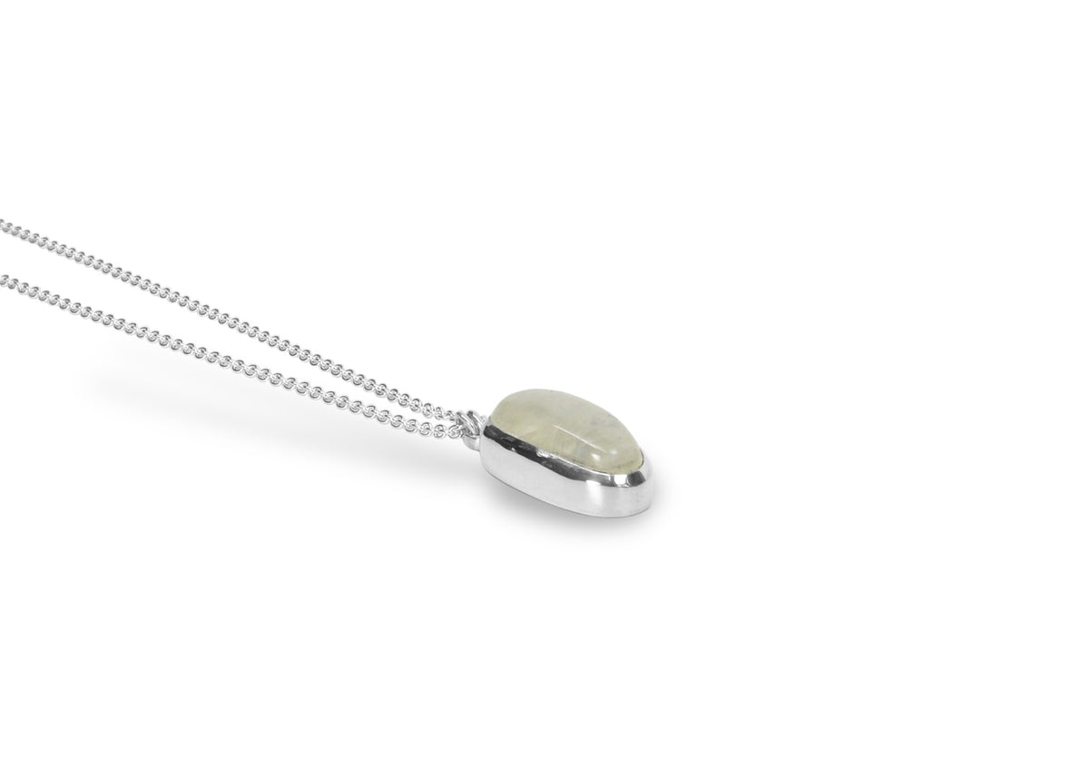 Moonstone Pendant with Blue Hue in Sterling Silver