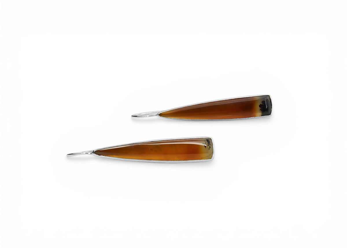 Montana Agate Dangling Earrings in Sterling Silver