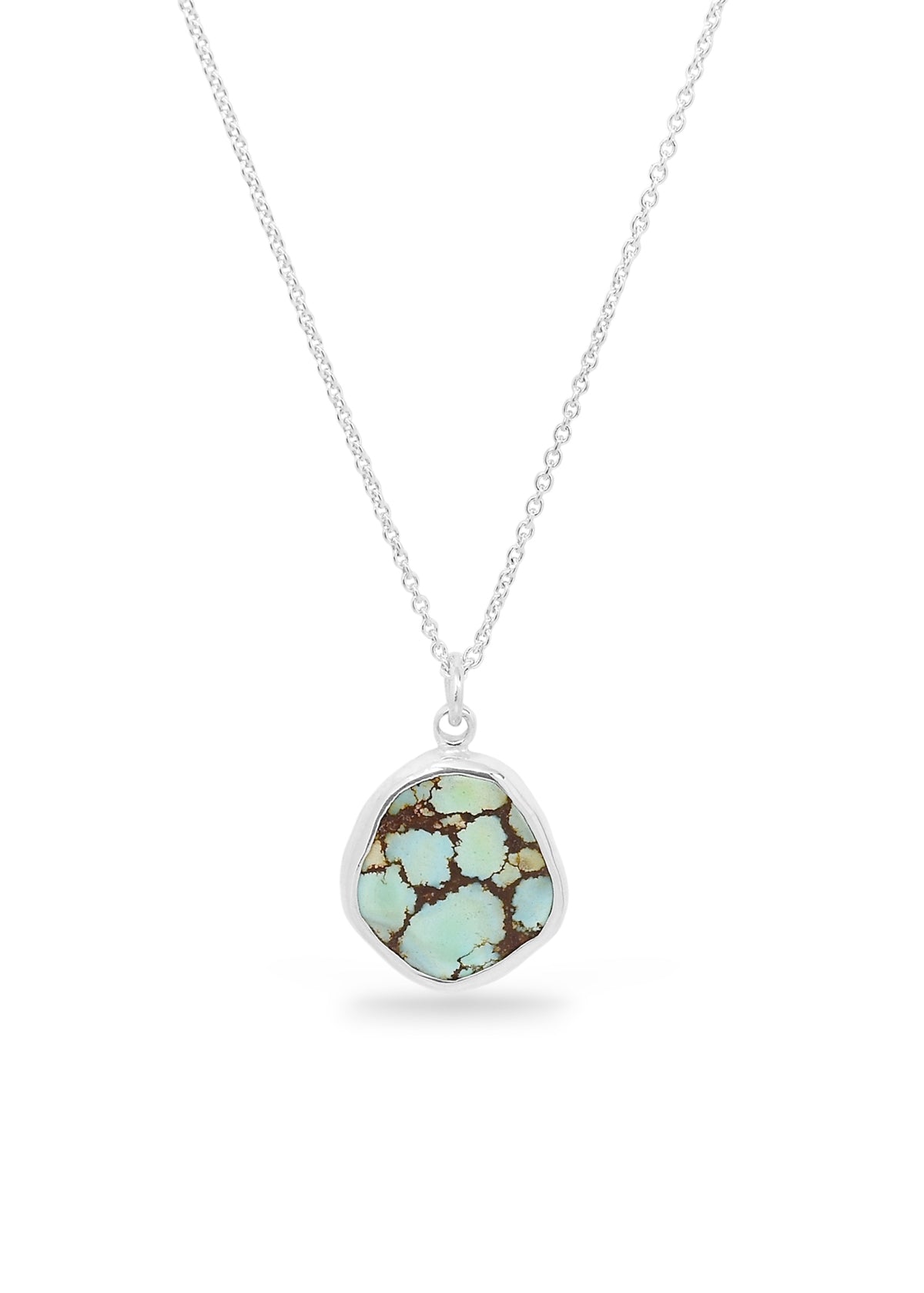 Lavender Turquoise Pendant with Matrix in Sterling Silver
