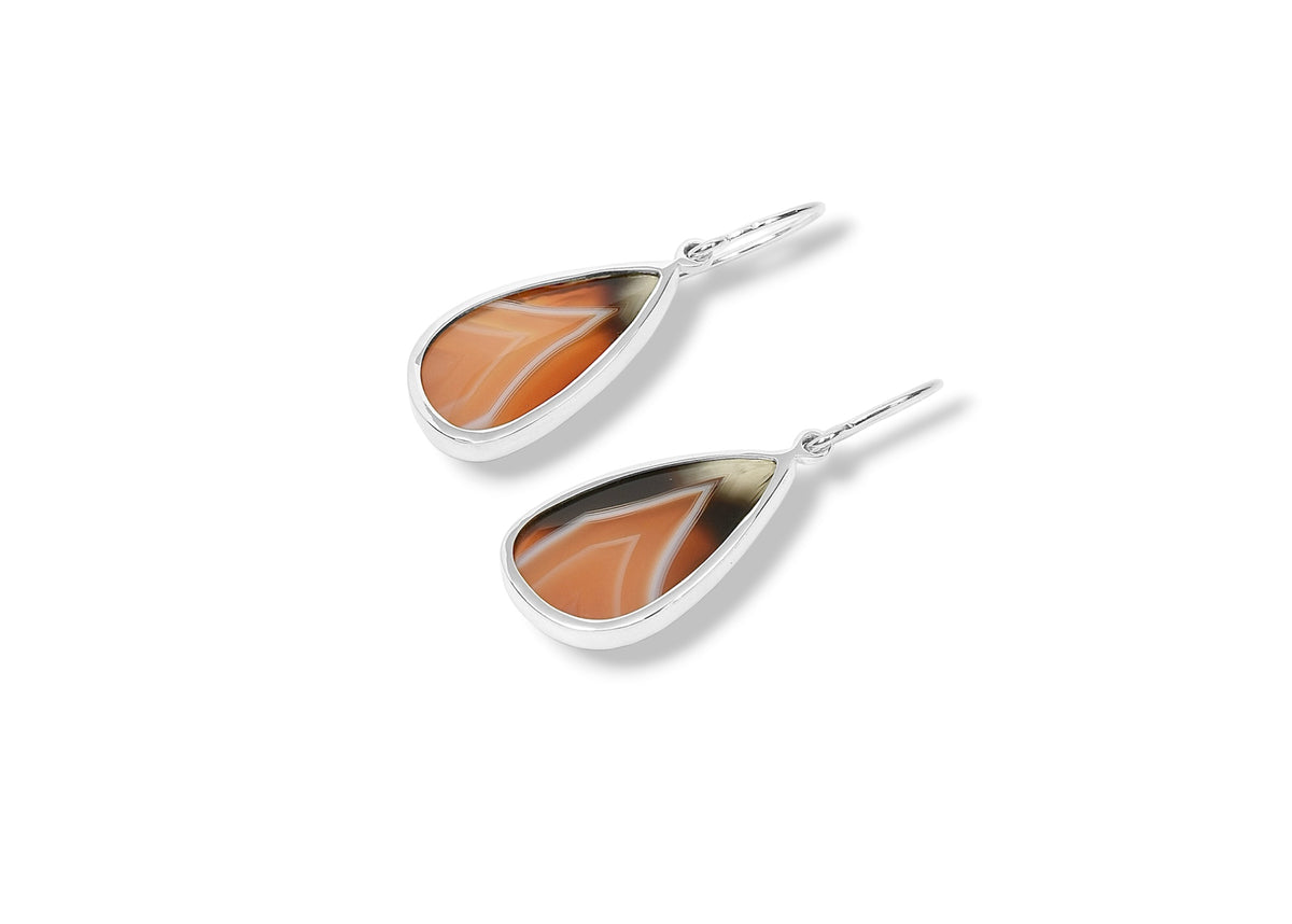 Agate Drop Earrings in Sterling Silver