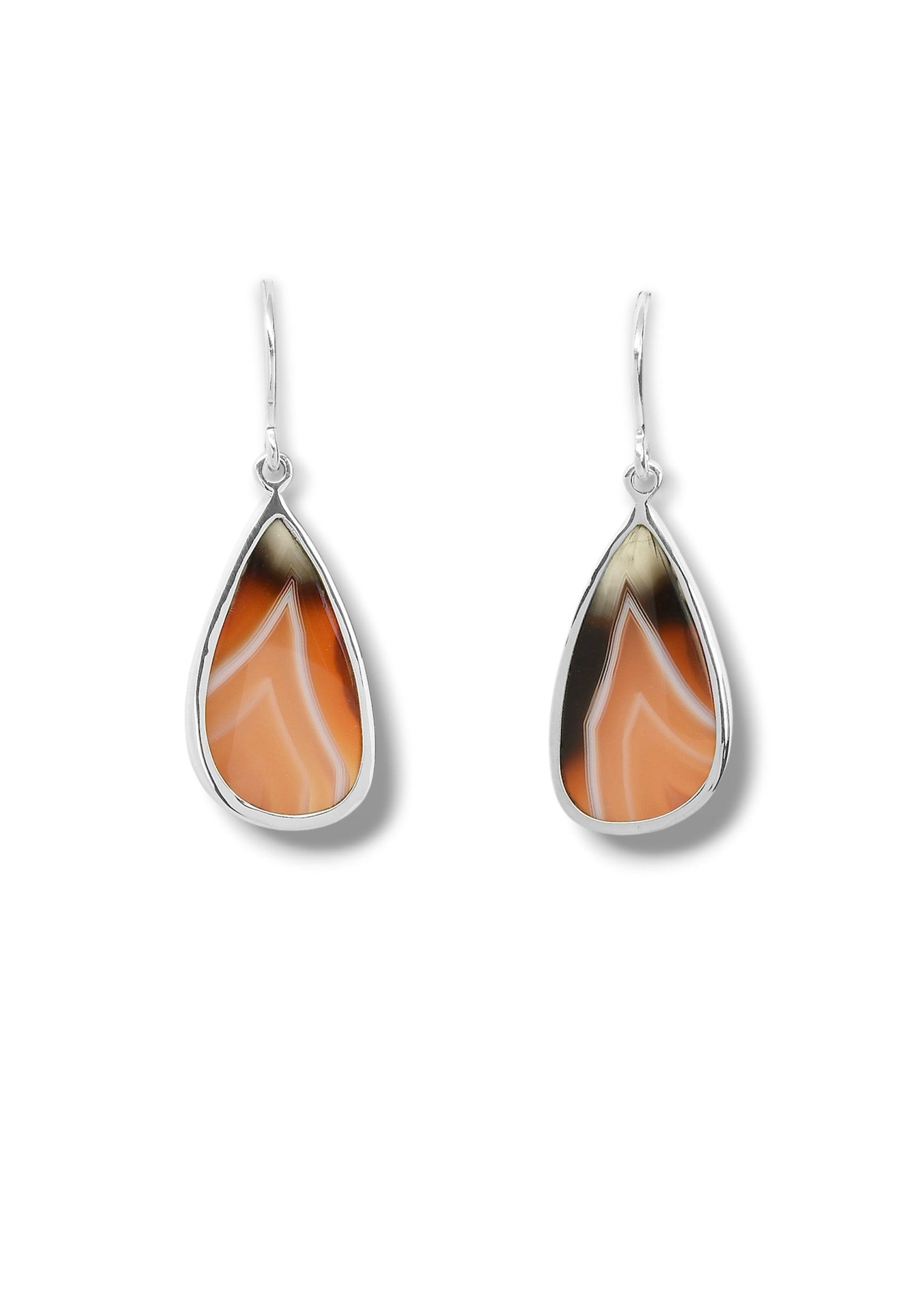 Agate Drop Earrings in Sterling Silver