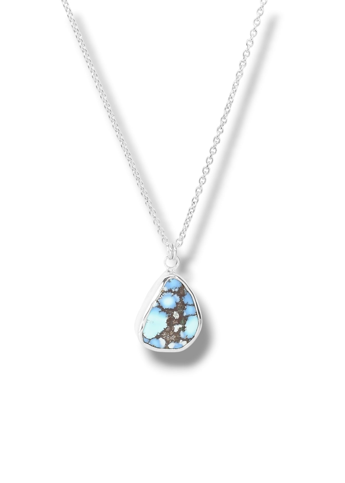 Lavender Turquoise Pendant with Matrix in Sterling Silver