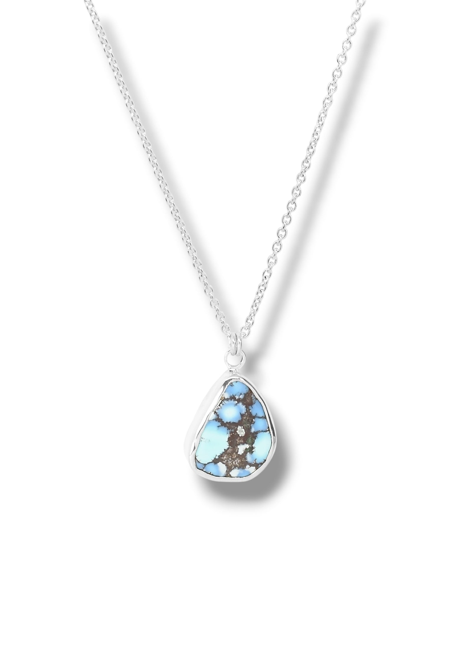 Lavender Turquoise Pendant with Matrix in Sterling Silver