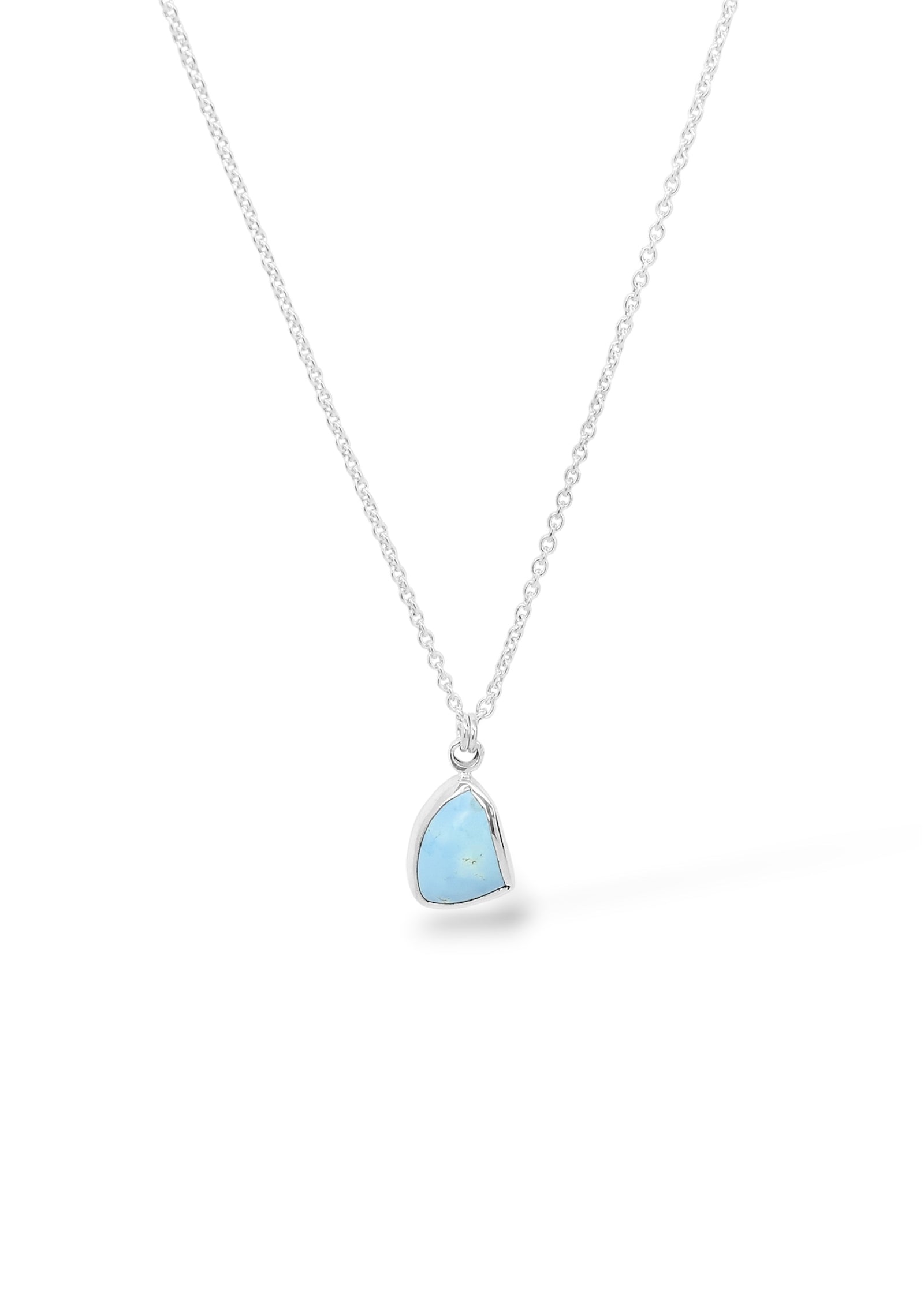 Small Triangle Lavender Turquoise Pendant in Sterling Silver