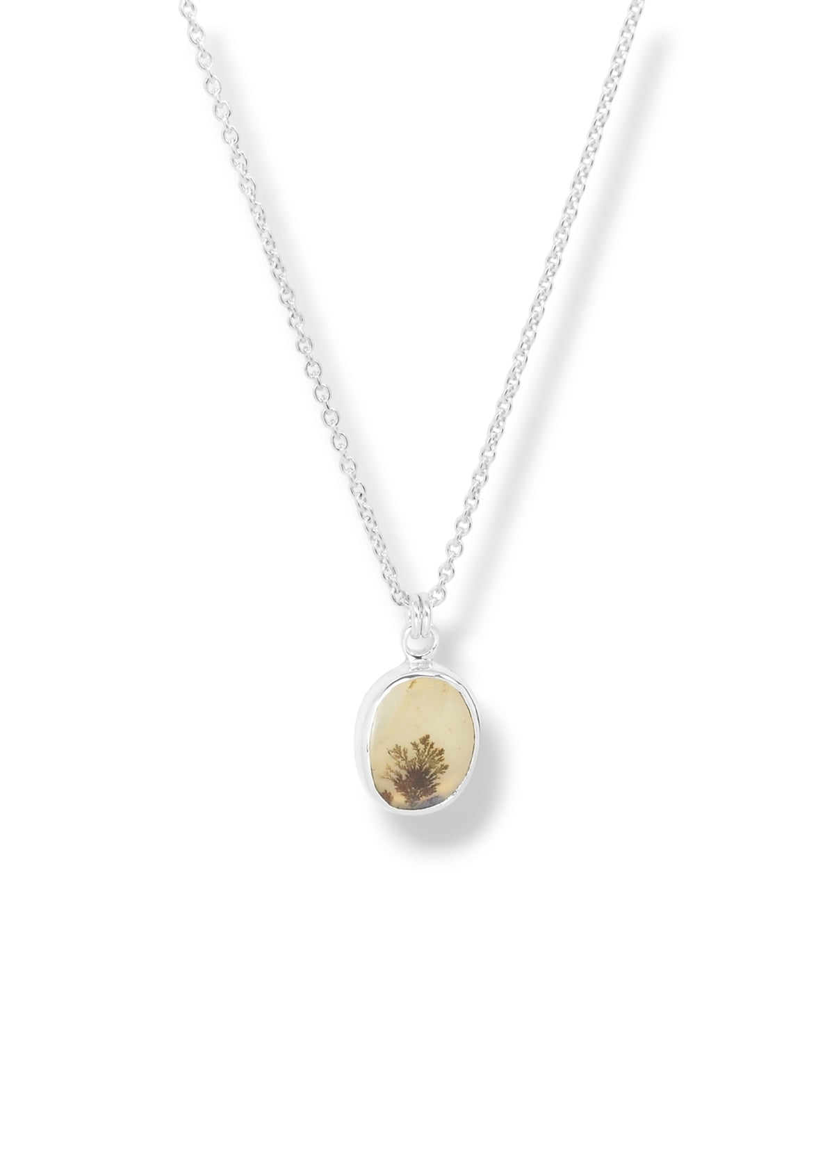 Dendritic Agate Pendant in Sterling Silver