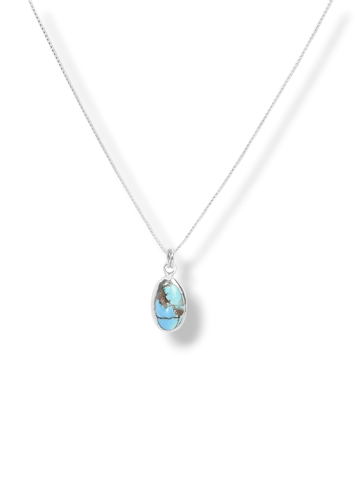 Mini Oval Lavender Turquoise in Sterling Silver