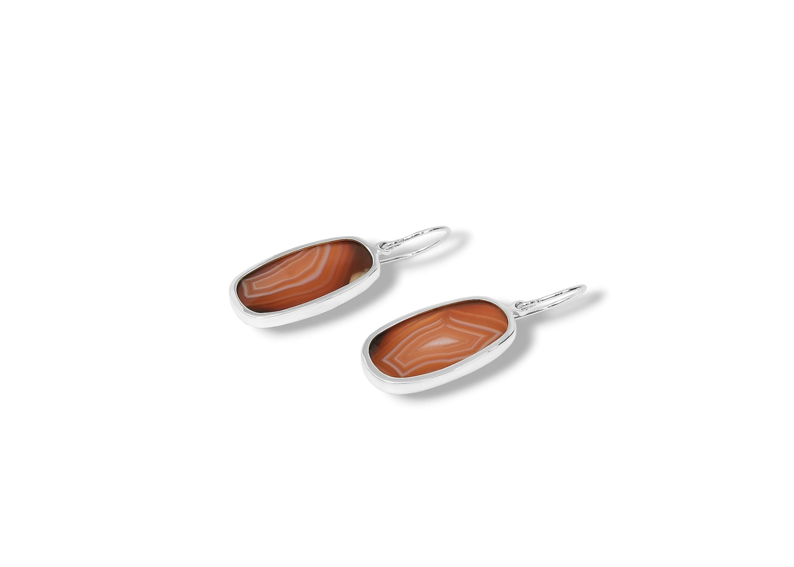 Agate Dangling Earrings in Sterling Silver