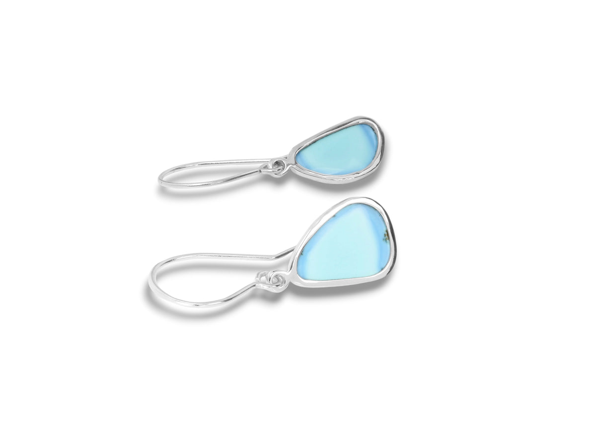 Lavender Turquoise Drop Earrings in Sterling Silver