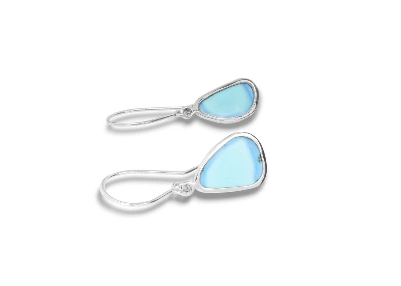 Lavender Turquoise Drop Earrings in Sterling Silver