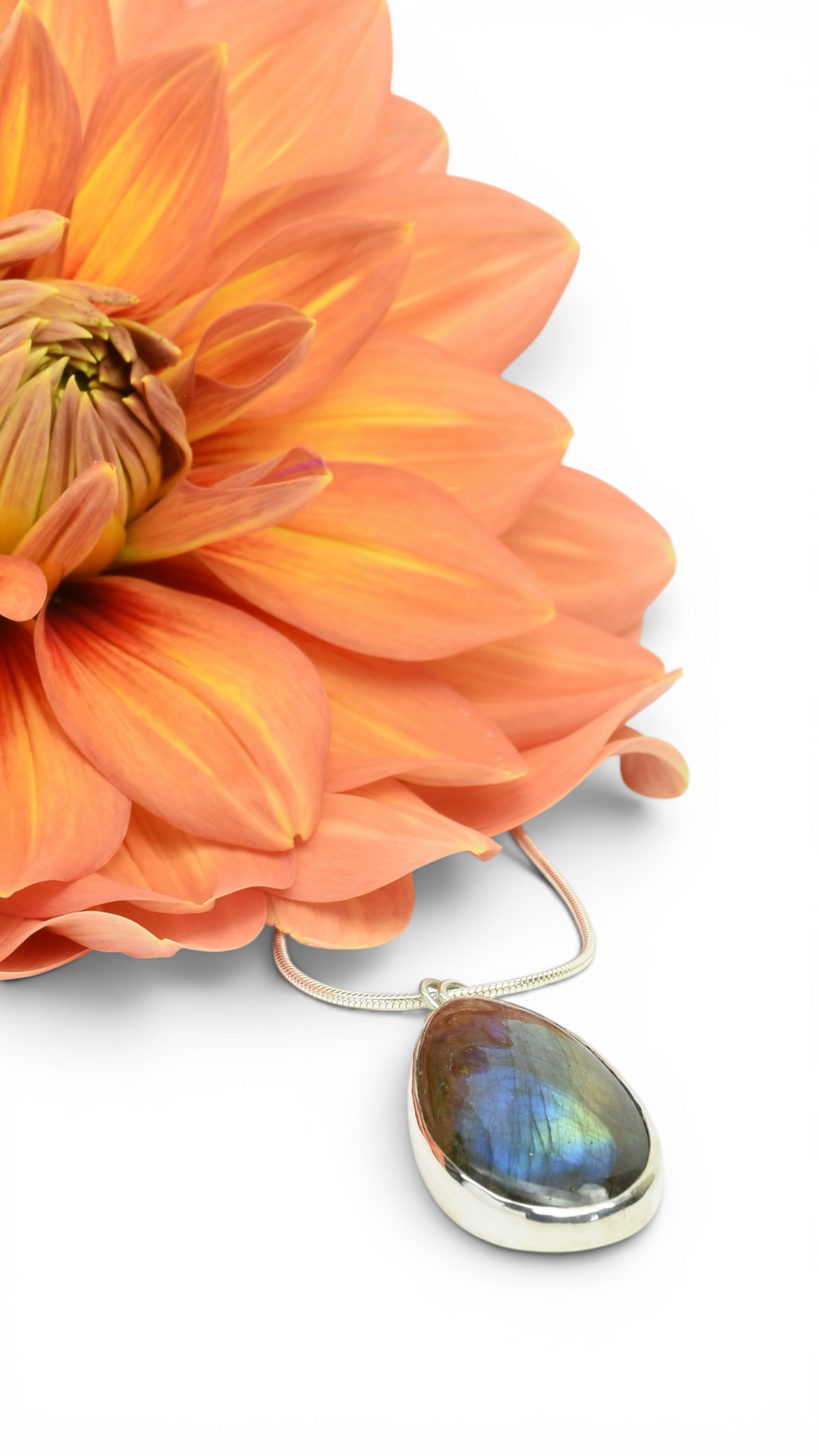Pear Labradorite Pendant Set in Sterling Silver