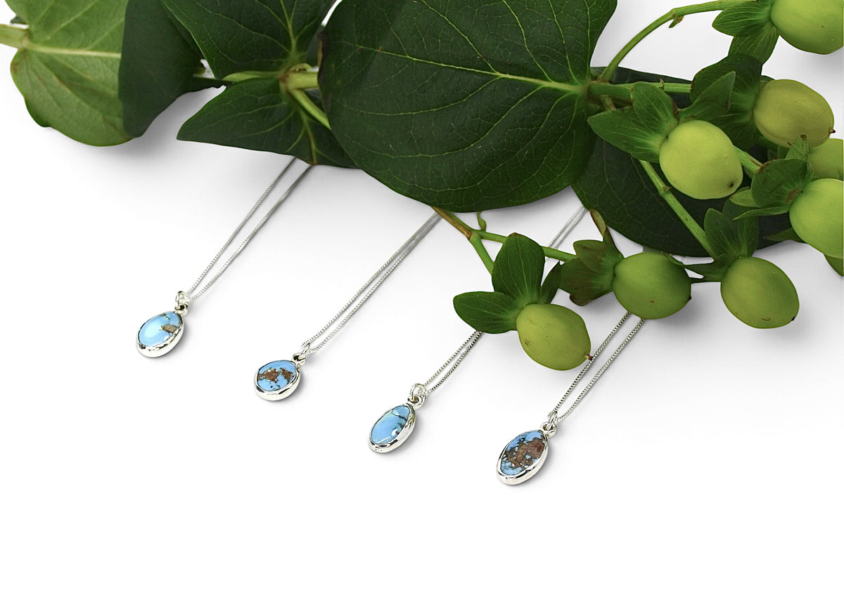 Mini Golden Hills Turquoise in Sterling Silver