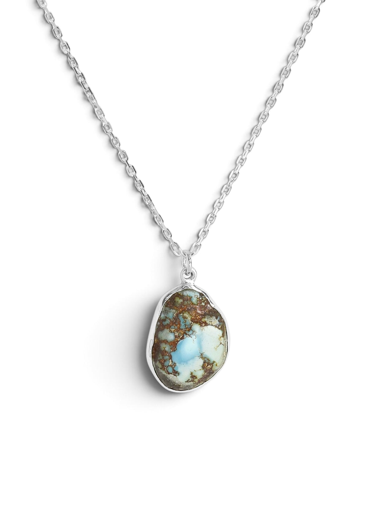 Golden Hills Turquoise Pendant Reverse Setting in Sterling Silver